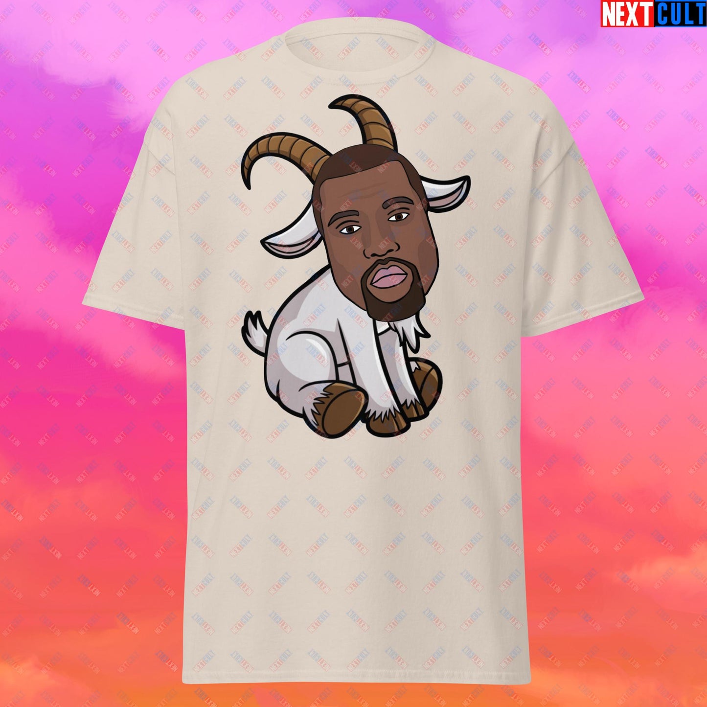 Kanye West G.O.A.T. Hip Hop Greatest of All Time Rap Music Funny Ye Unisex tee Natural T-shirts G.O.A.T. Kanye West Music Next Cult Brand