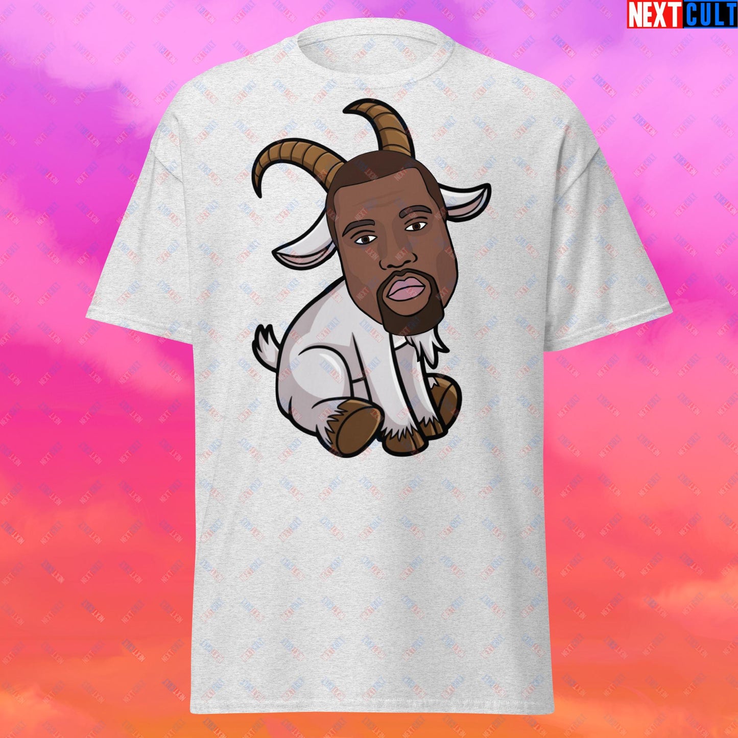 Kanye West G.O.A.T. Hip Hop Greatest of All Time Rap Music Funny Ye Unisex tee Ash T-shirts G.O.A.T. Kanye West Music Next Cult Brand