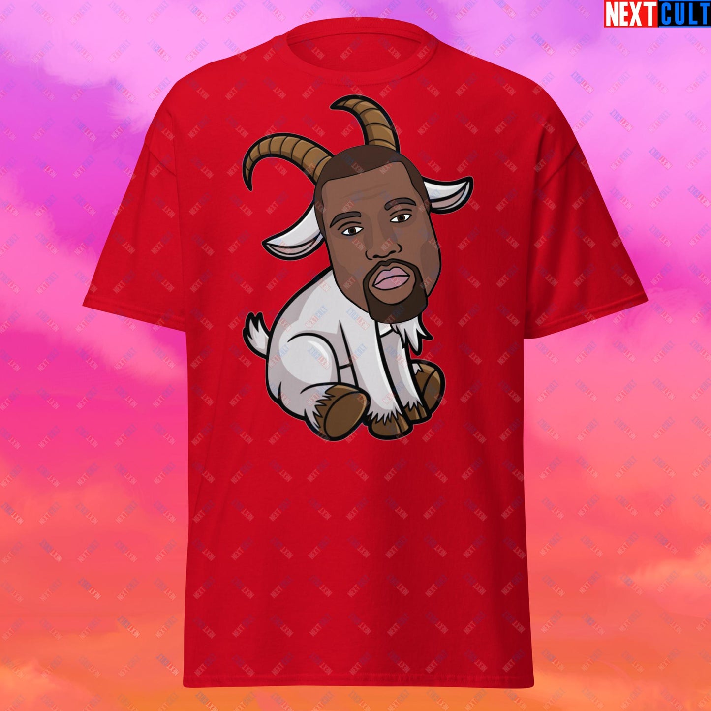 Kanye West G.O.A.T. Hip Hop Greatest of All Time Rap Music Funny Ye Unisex tee Red T-shirts G.O.A.T. Kanye West Music Next Cult Brand