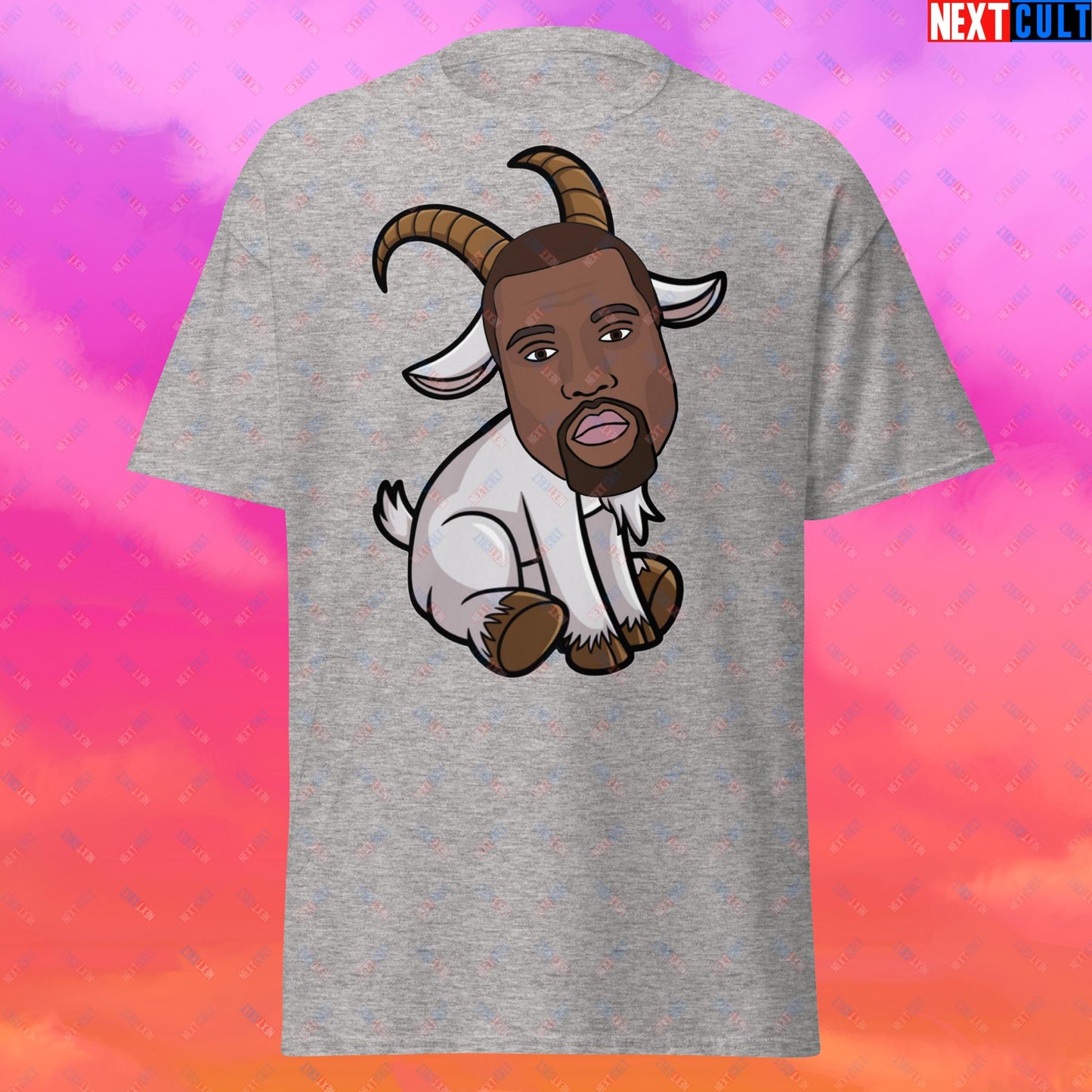 Kanye West G.O.A.T. Hip Hop Greatest of All Time Rap Music Funny Ye Unisex tee Sport Grey T-shirts G.O.A.T. Kanye West Music Next Cult Brand