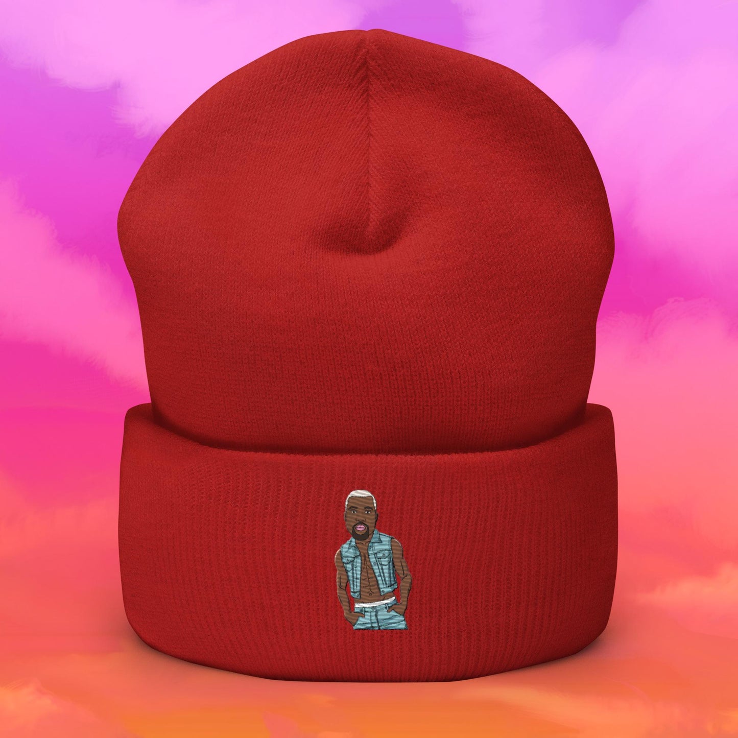 Kanye West Ye Yeezy Hip Hop Cuffed Beanie Red Hats Kanye West Music Next Cult Brand