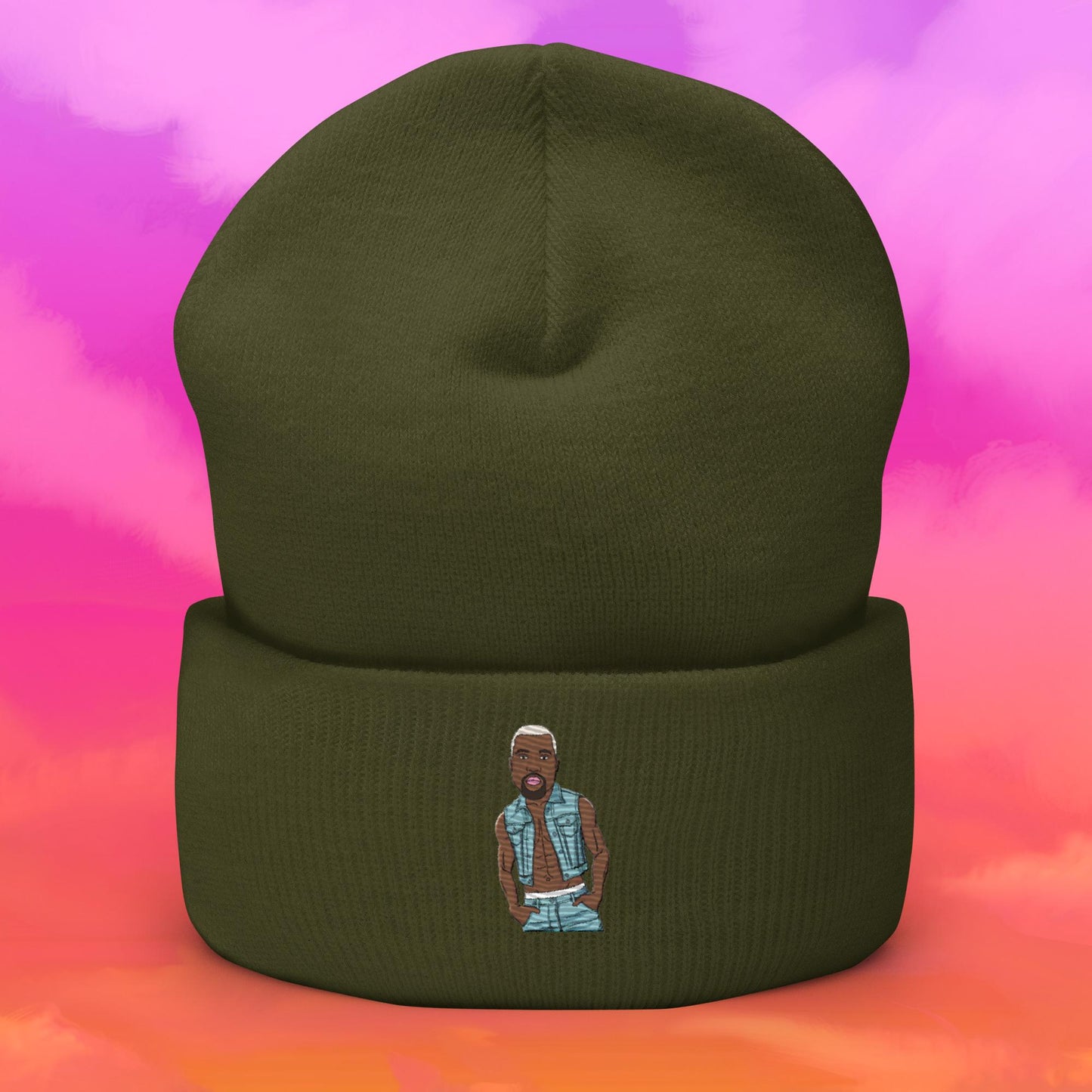 Kanye West Ye Yeezy Hip Hop Cuffed Beanie Olive Hats Kanye West Music Next Cult Brand