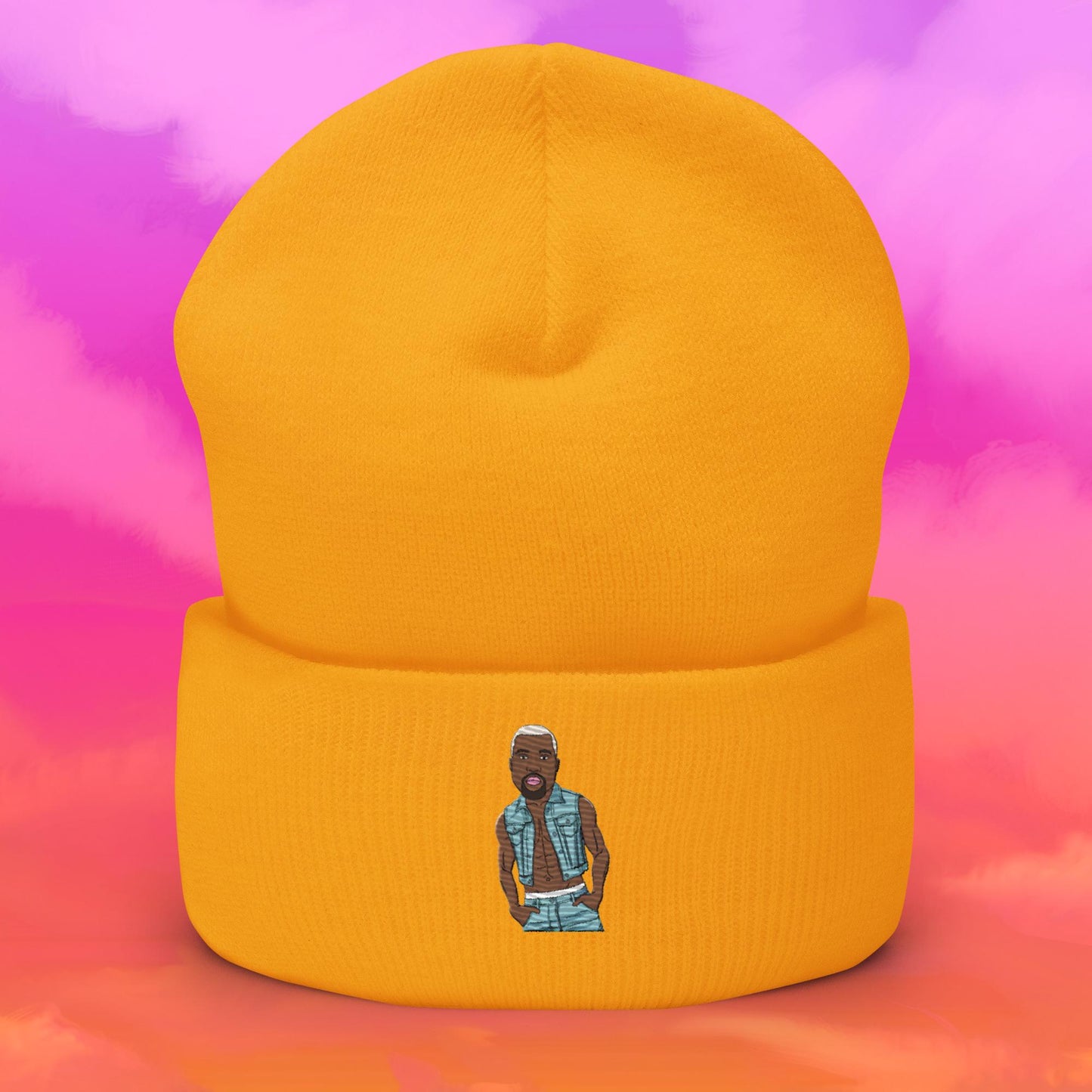 Kanye West Ye Yeezy Hip Hop Cuffed Beanie Gold Hats Kanye West Music Next Cult Brand