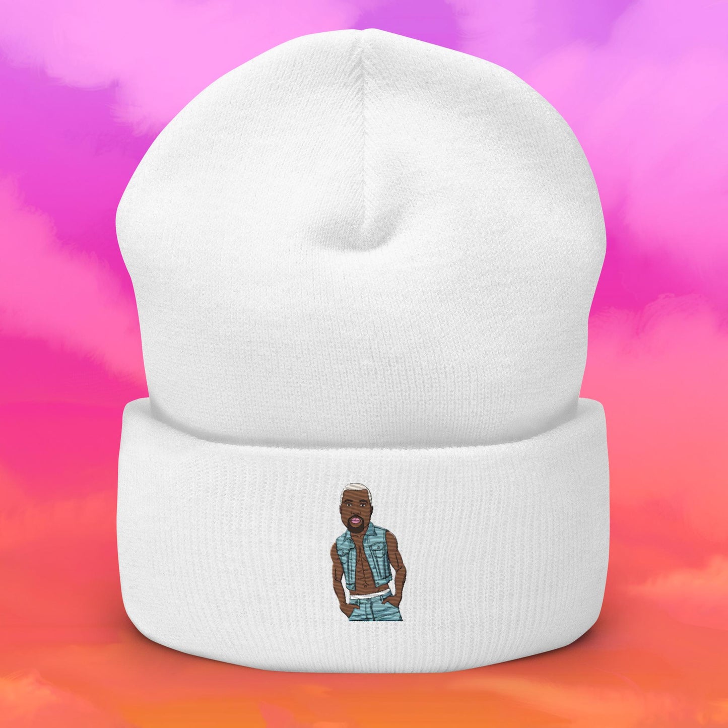 Kanye West Ye Yeezy Hip Hop Cuffed Beanie White Hats Kanye West Music Next Cult Brand