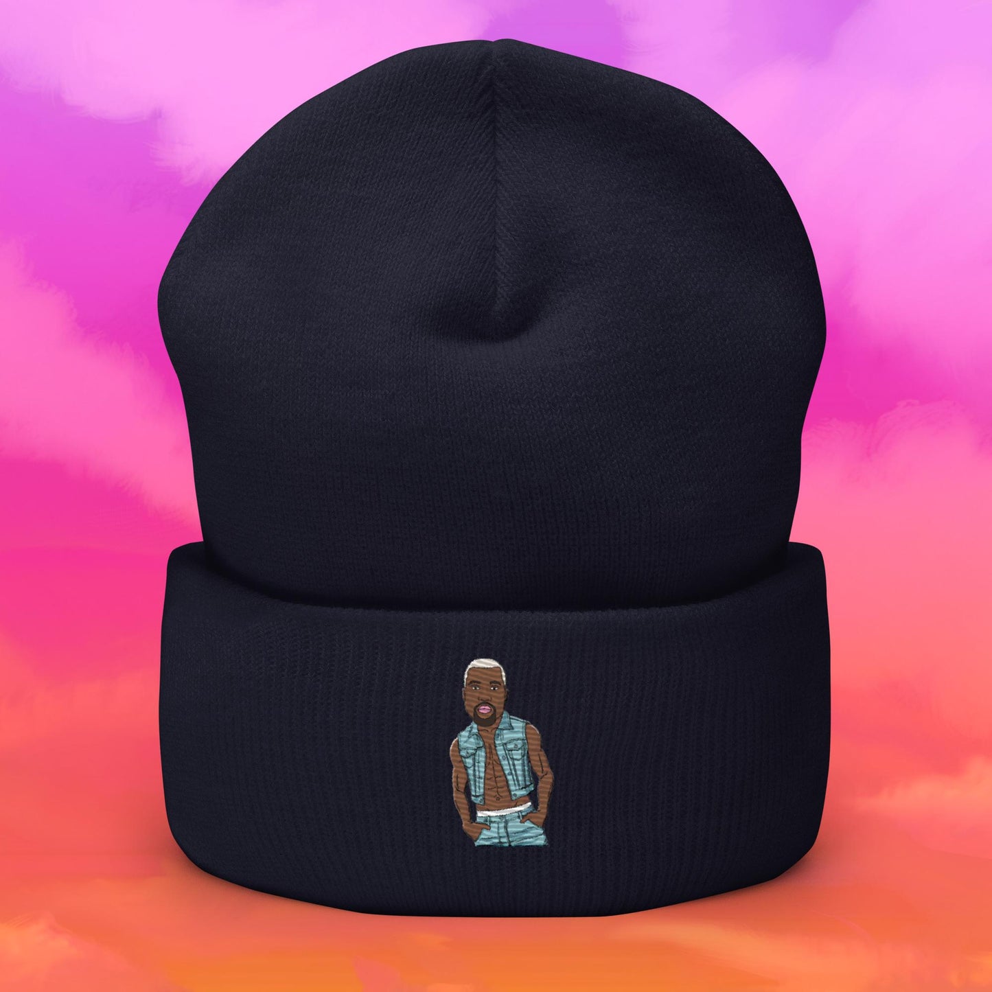 Kanye West Ye Yeezy Hip Hop Cuffed Beanie Navy Hats Kanye West Music Next Cult Brand