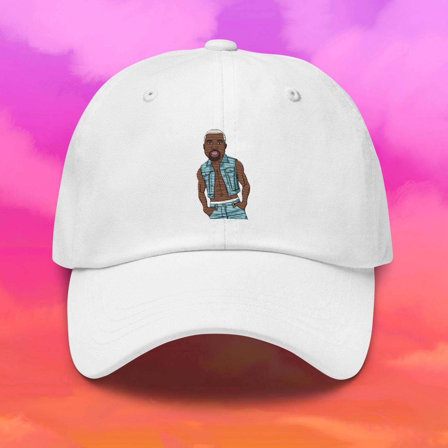 Kanye West Ye Yeezy Hip Hop Dad hat White Hats Kanye West Music Next Cult Brand