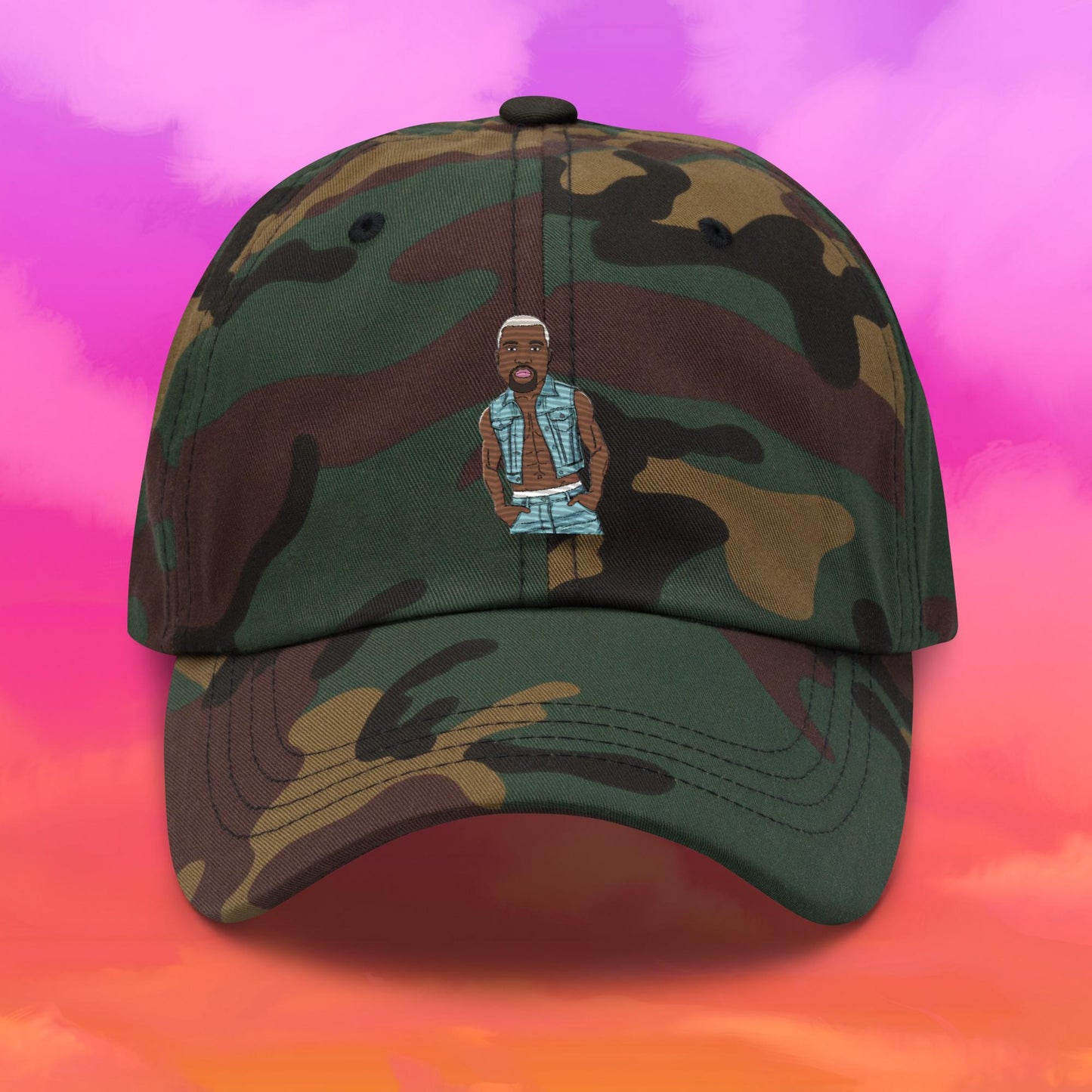 Kanye West Ye Yeezy Hip Hop Dad hat Green Camo Hats Kanye West Music Next Cult Brand