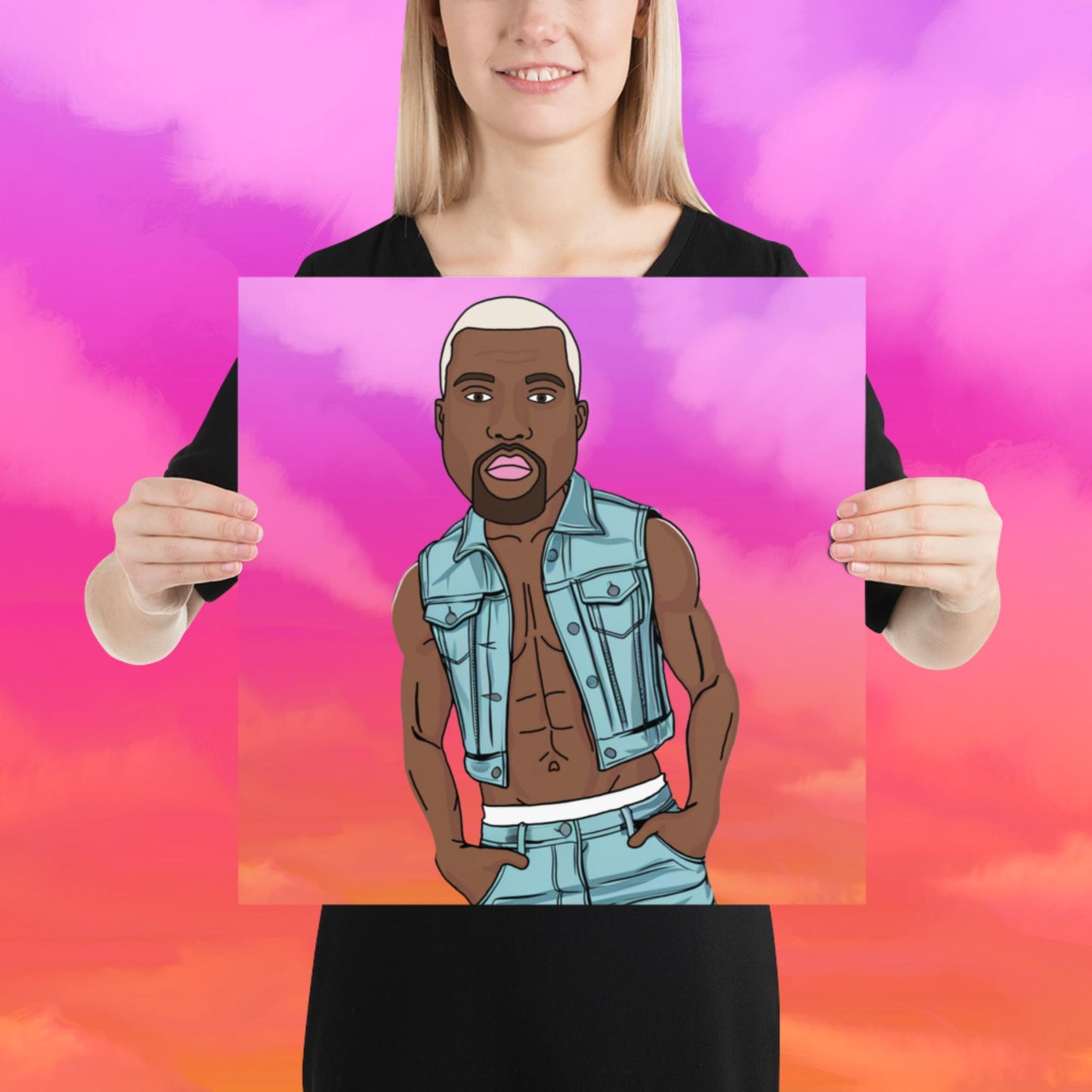 Kanye West Ye Yeezy Hip Hop Poster 16″×16″ Posters Kanye West Music Next Cult Brand
