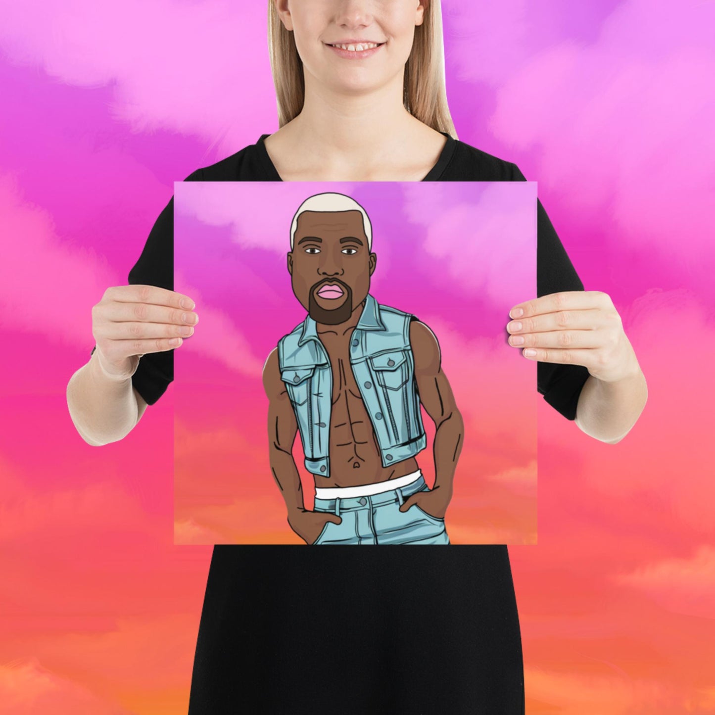 Kanye West Ye Yeezy Hip Hop Poster 14″×14″ Posters Kanye West Music Next Cult Brand