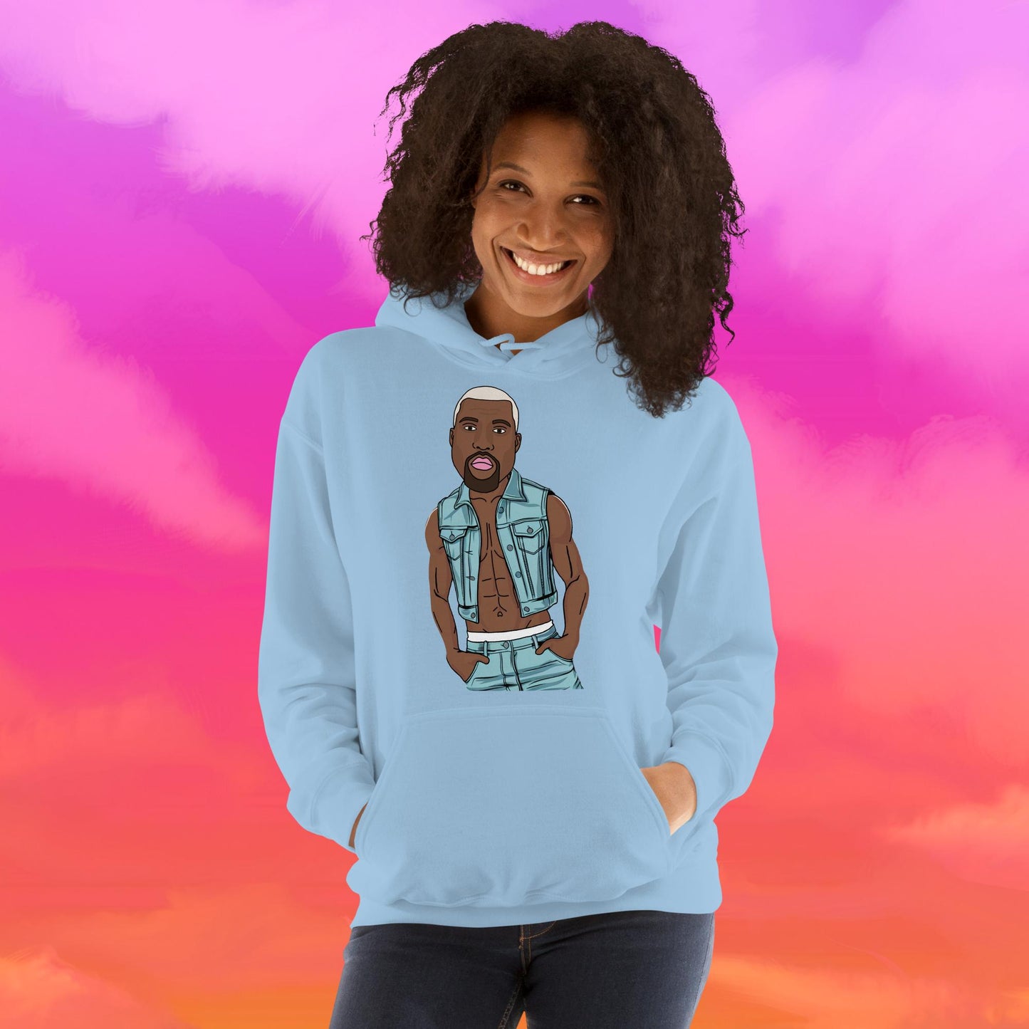 Kanye West Ye Yeezy Hip Hop Unisex Hoodie Light Blue Hoodies Kanye West Music Next Cult Brand