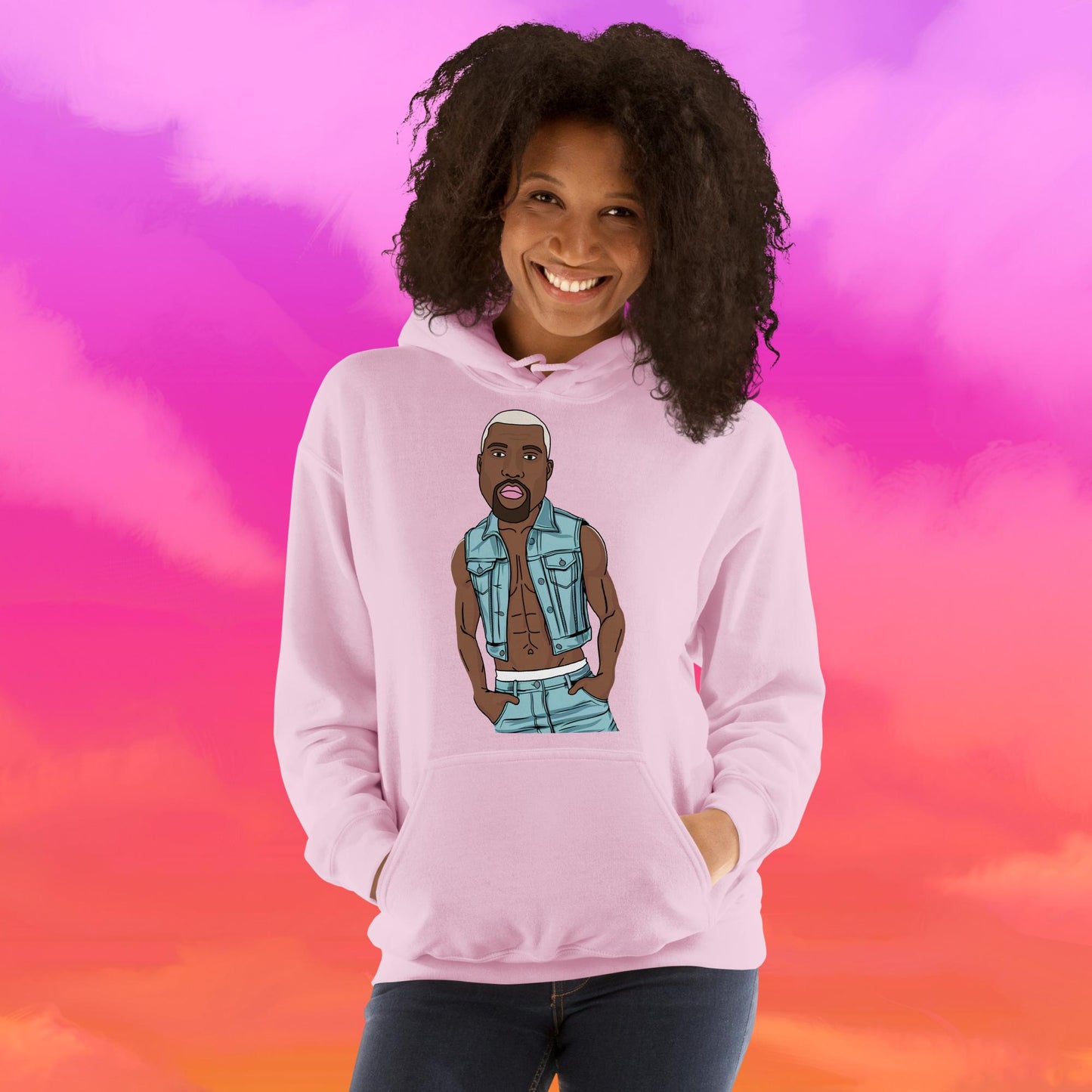 Kanye West Ye Yeezy Hip Hop Unisex Hoodie Light Pink Hoodies Kanye West Music Next Cult Brand