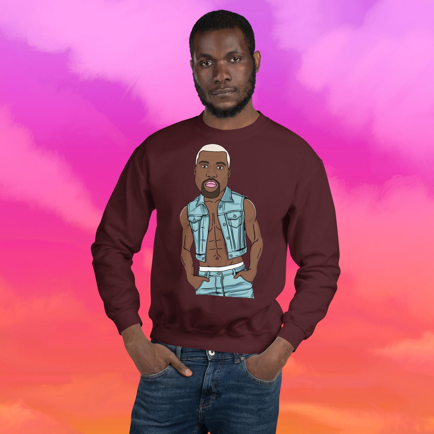 Kanye West Ye Yeezy Hip Hop Unisex Sweatshirt Maroon Sweatshirts Kanye West Music Next Cult Brand