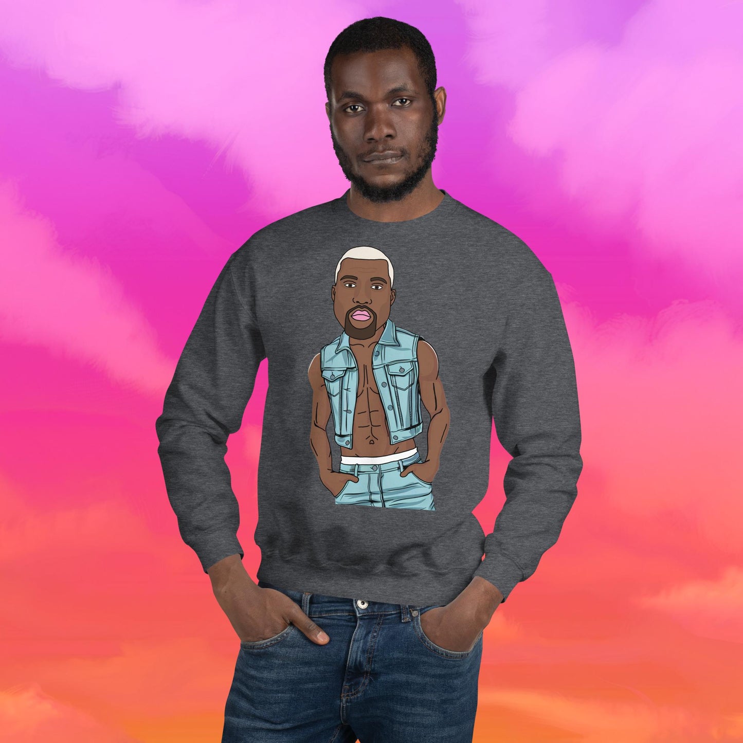 Kanye West Ye Yeezy Hip Hop Unisex Sweatshirt Dark Heather Sweatshirts Kanye West Music Next Cult Brand