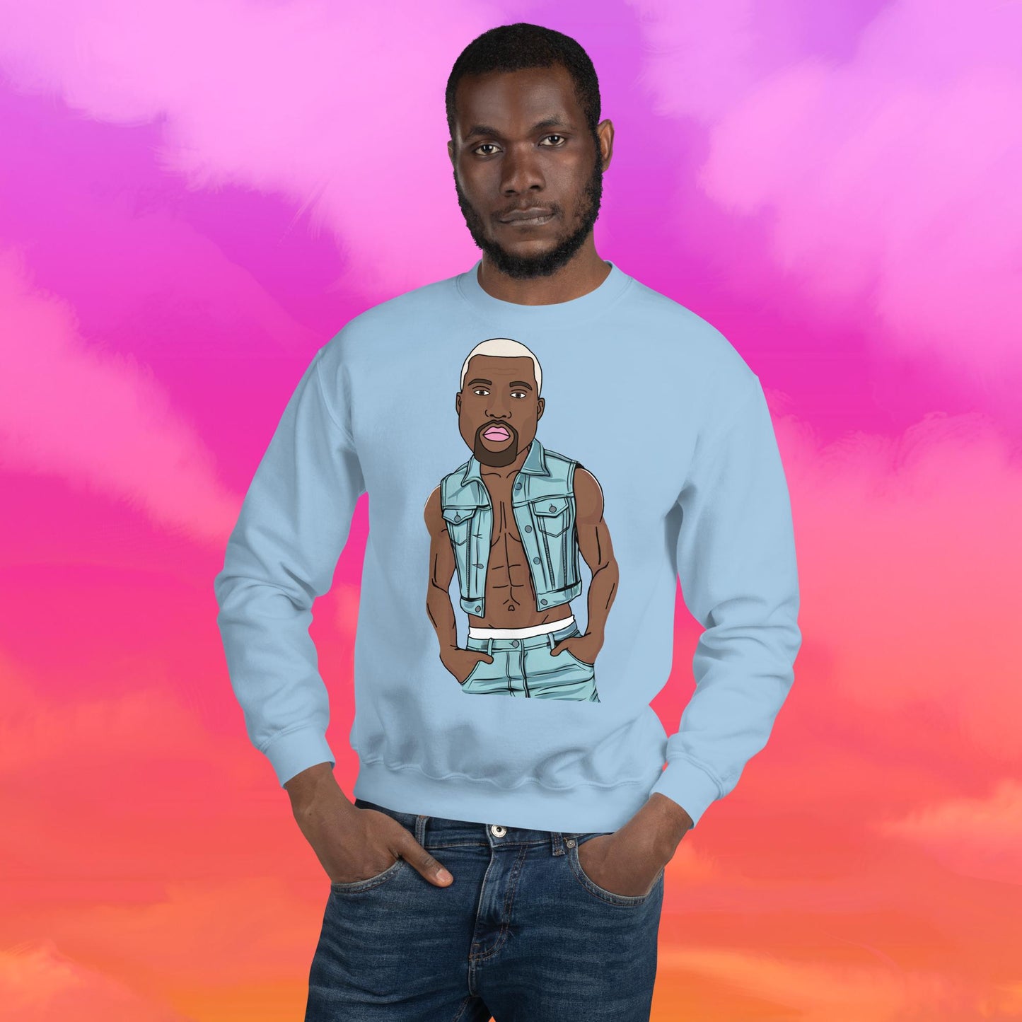 Kanye West Ye Yeezy Hip Hop Unisex Sweatshirt Light Blue Sweatshirts Kanye West Music Next Cult Brand