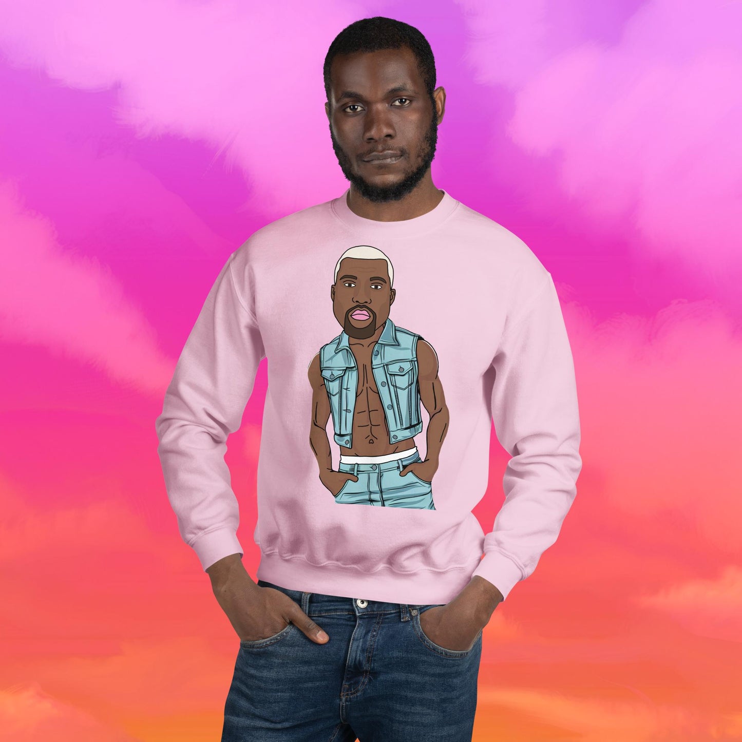 Kanye West Ye Yeezy Hip Hop Unisex Sweatshirt Light Pink Sweatshirts Kanye West Music Next Cult Brand