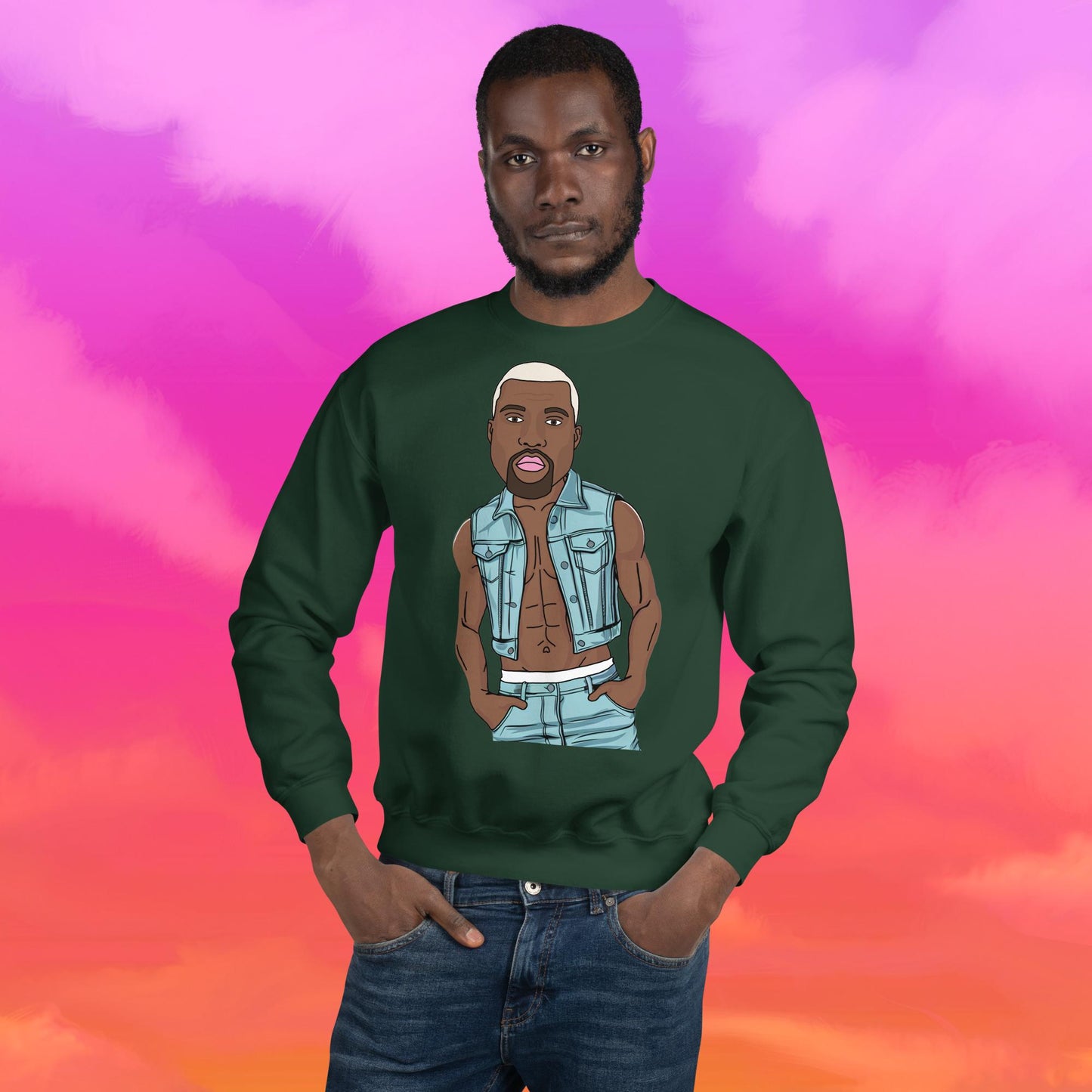 Kanye West Ye Yeezy Hip Hop Unisex Sweatshirt Forest Green Sweatshirts Kanye West Music Next Cult Brand
