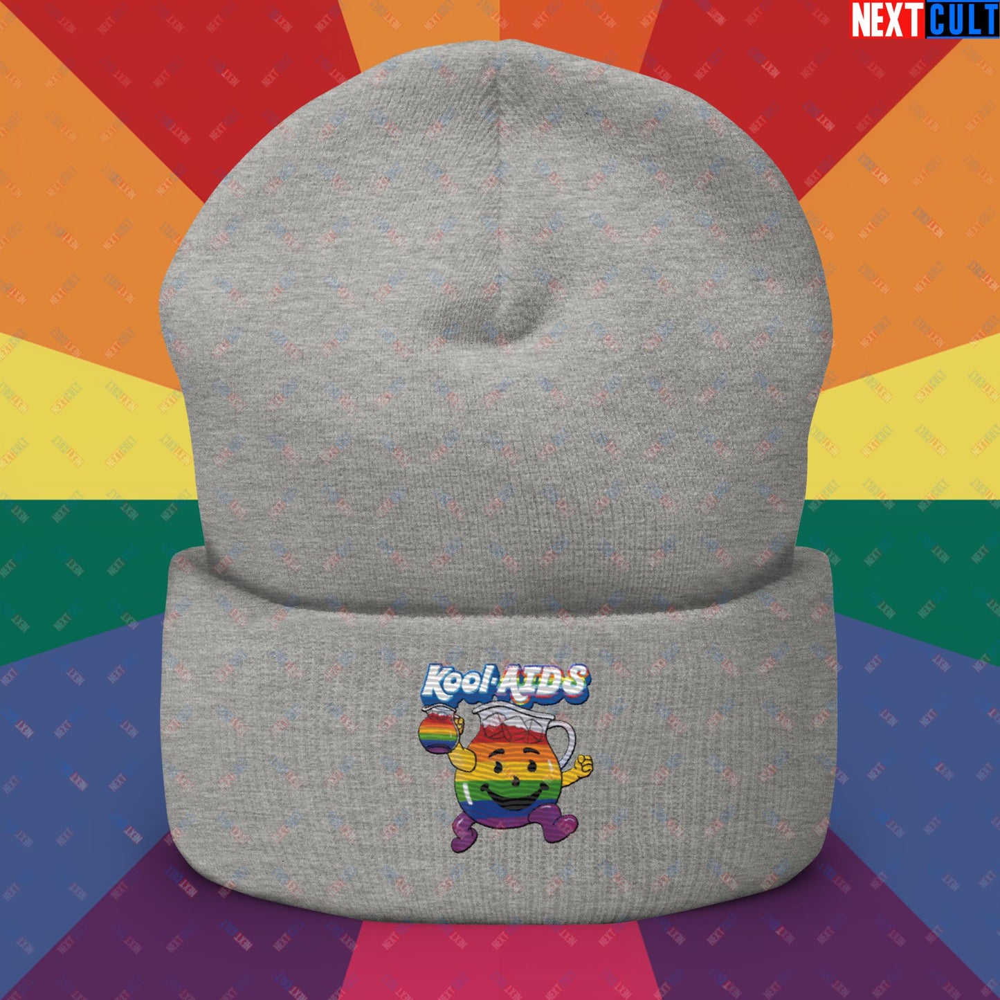 Kool-AIDS Cuffed Beanie Heather Grey Hats LGBTQ+ Next Cult Brand