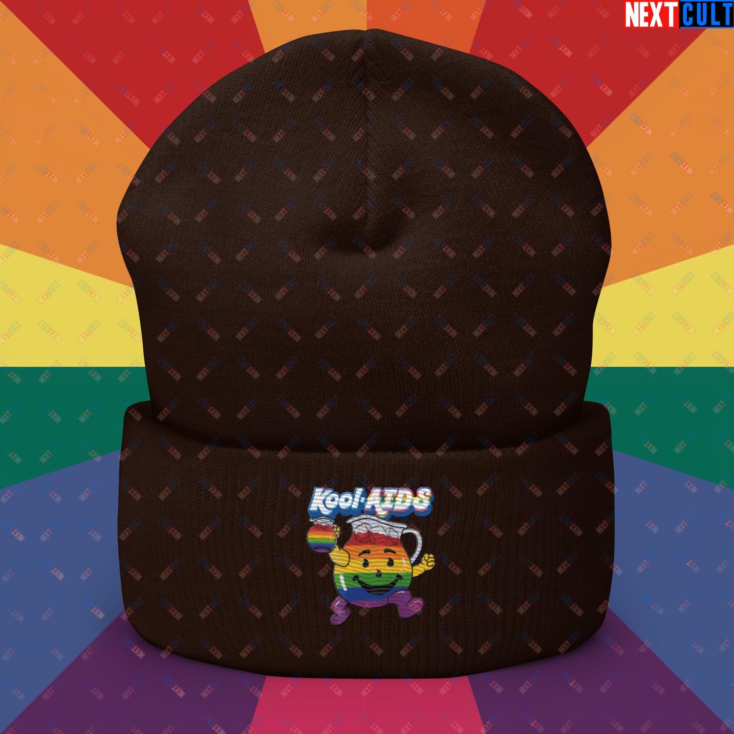 Kool-AIDS Cuffed Beanie Brown Hats LGBTQ+ Next Cult Brand