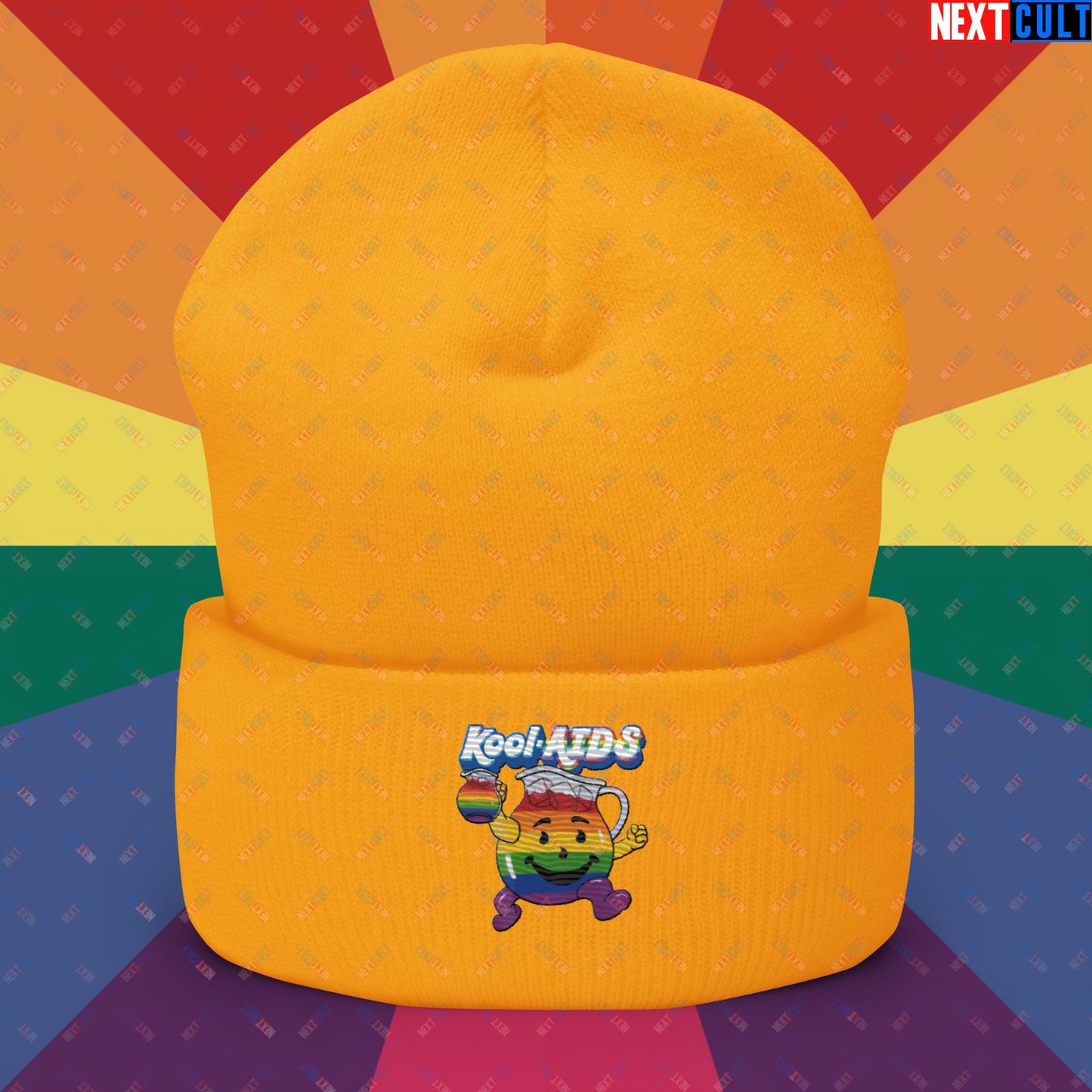 Kool-AIDS Cuffed Beanie Gold Hats LGBTQ+ Next Cult Brand