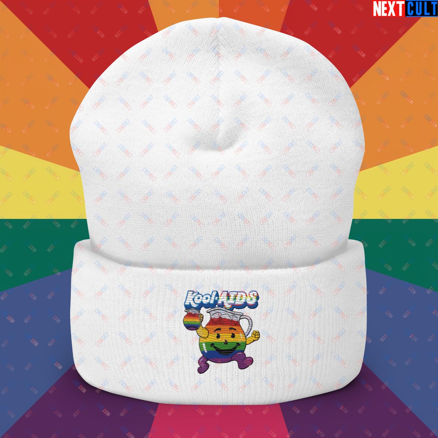Kool-AIDS Cuffed Beanie White Hats LGBTQ+ Next Cult Brand