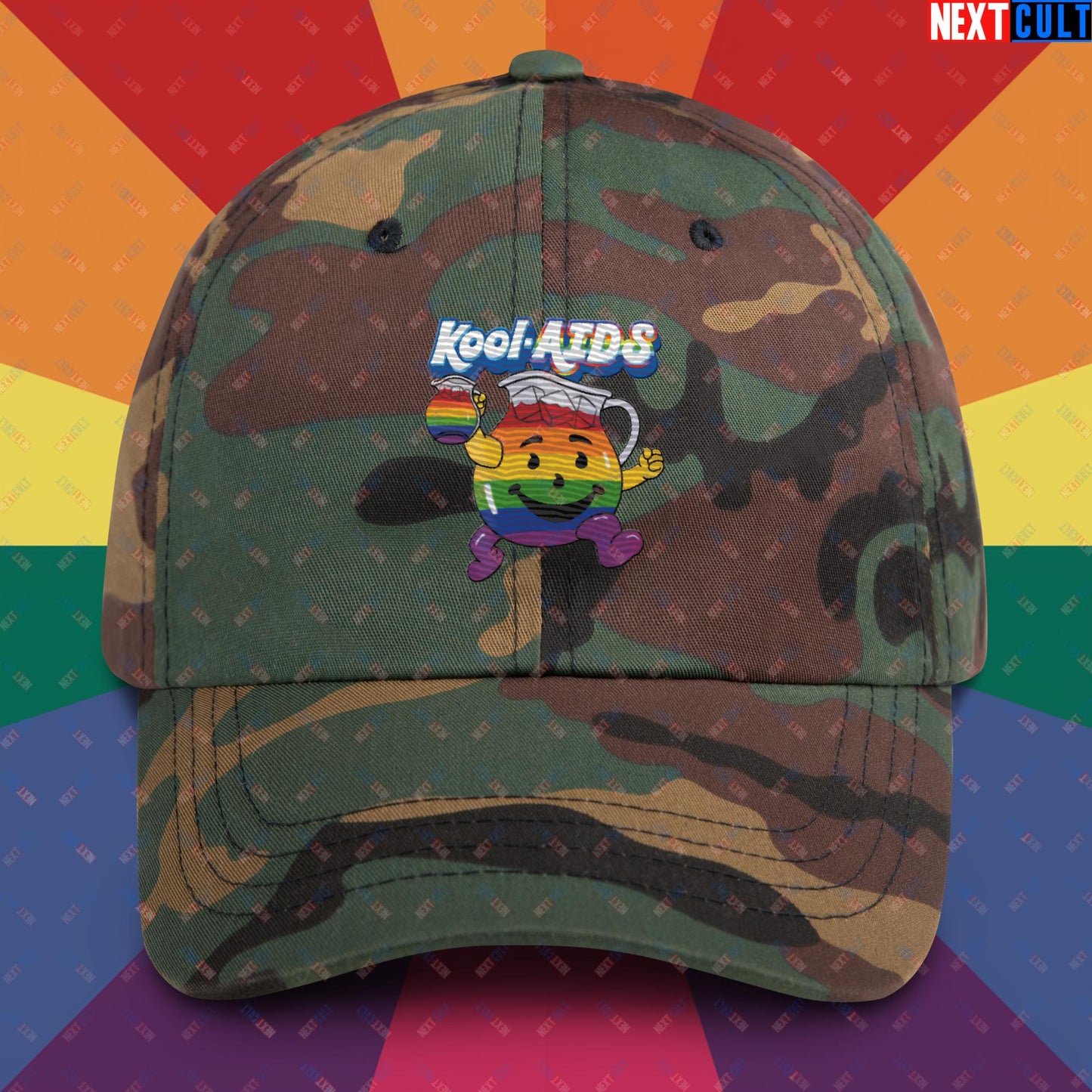 Kool-AIDS Dad hat Green Camo Hats LGBTQ+ Next Cult Brand