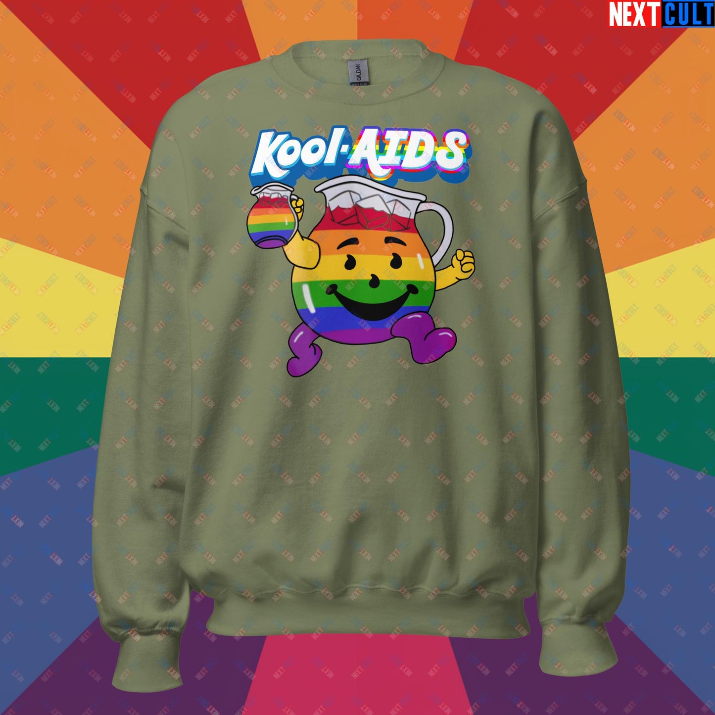 Kool-AIDS Unisex Sweatshirt Military Green Sweatshirts LGBTQ+ Next Cult Brand