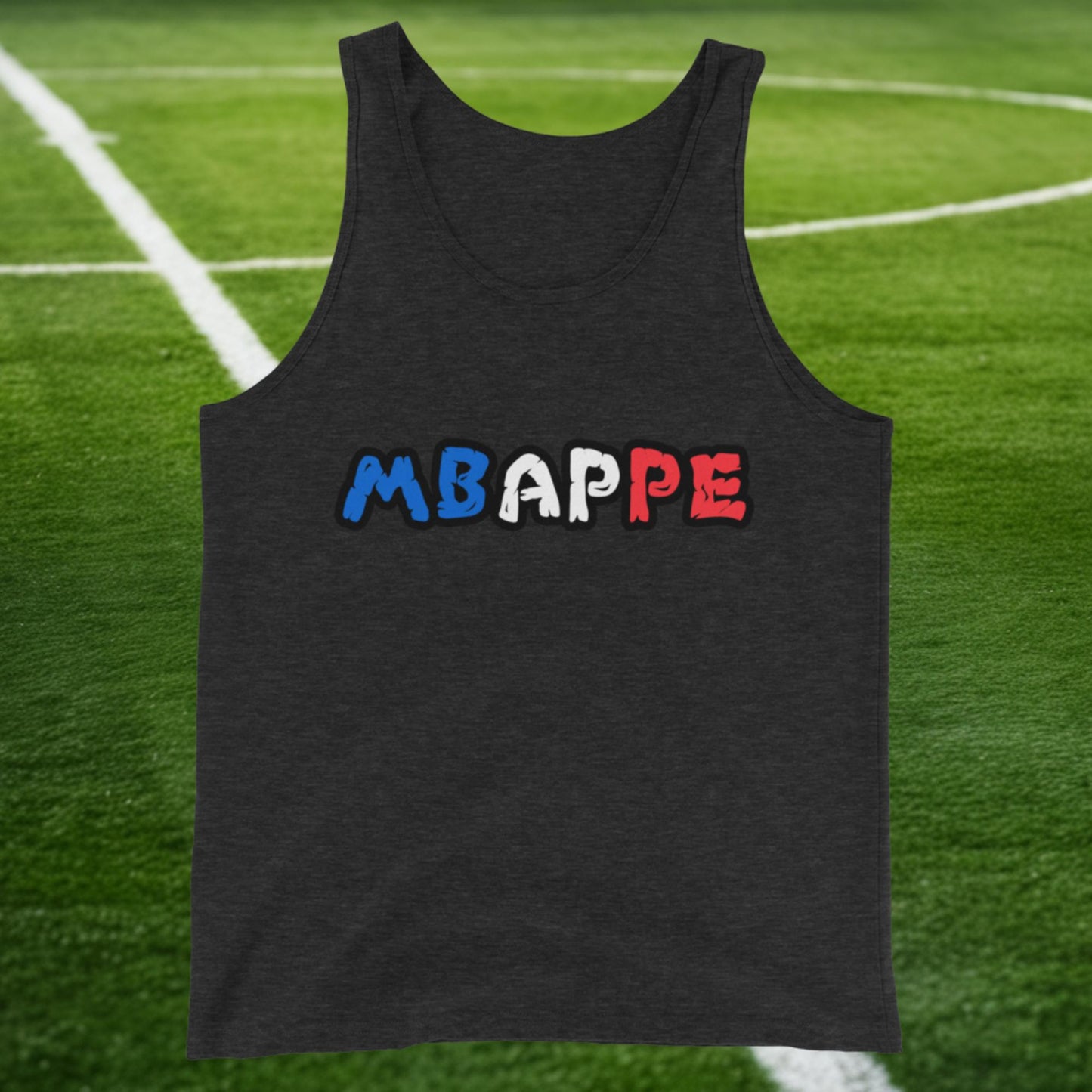 Kylian Mbappe France Euro 2024 Ninja Turtle Funny Football Soccer Tank Top Charcoal-Black Triblend Tank Tops Football Kylian Mbappe Ninja Turtles Real Madrid Next Cult Brand