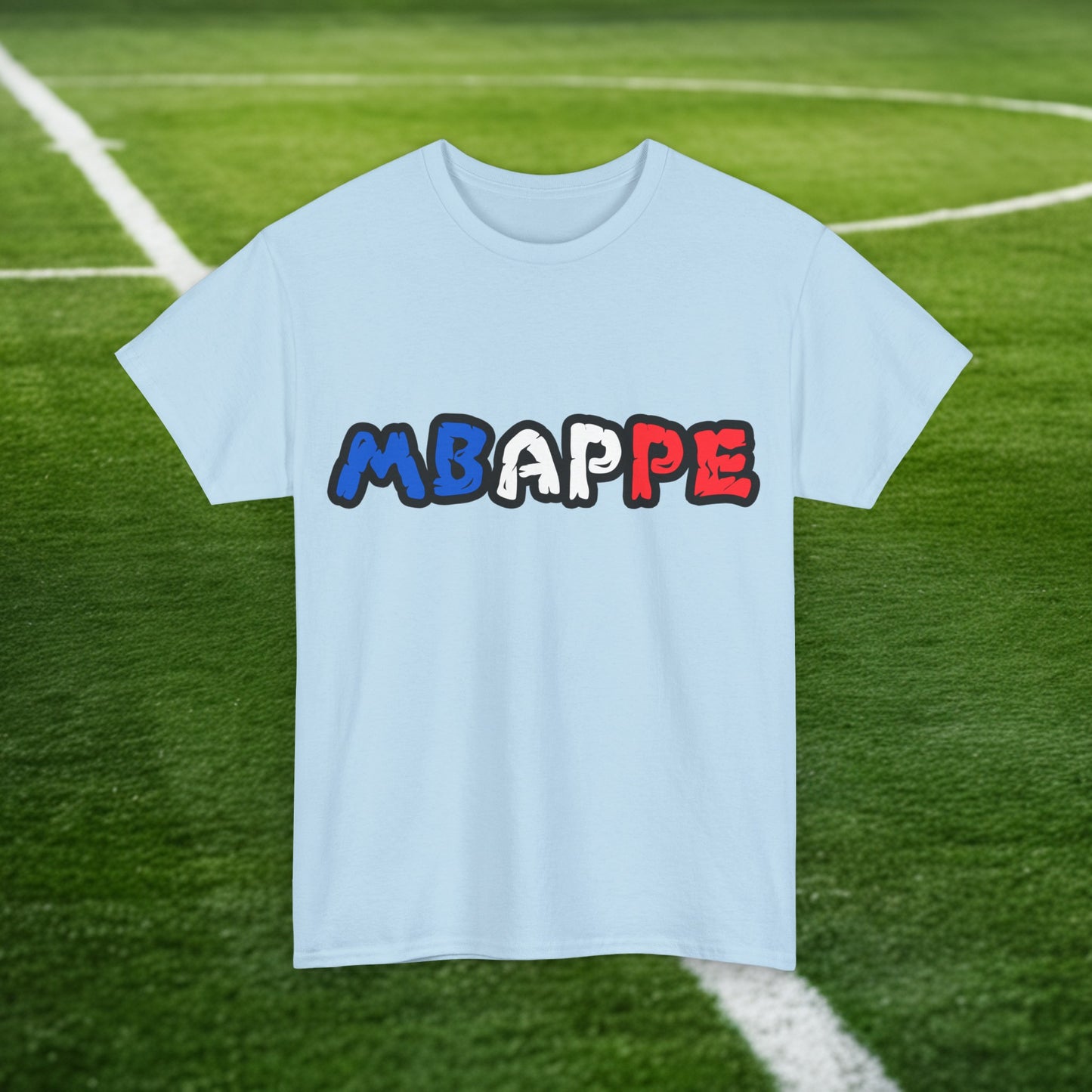 Kylian Mbappe France Euro 2024 Ninja Turtle Funny Football Soccer Unisex Heavy Cotton Tee Light Blue T-shirts Football Kylian Mbappe Ninja Turtles Real Madrid Printify