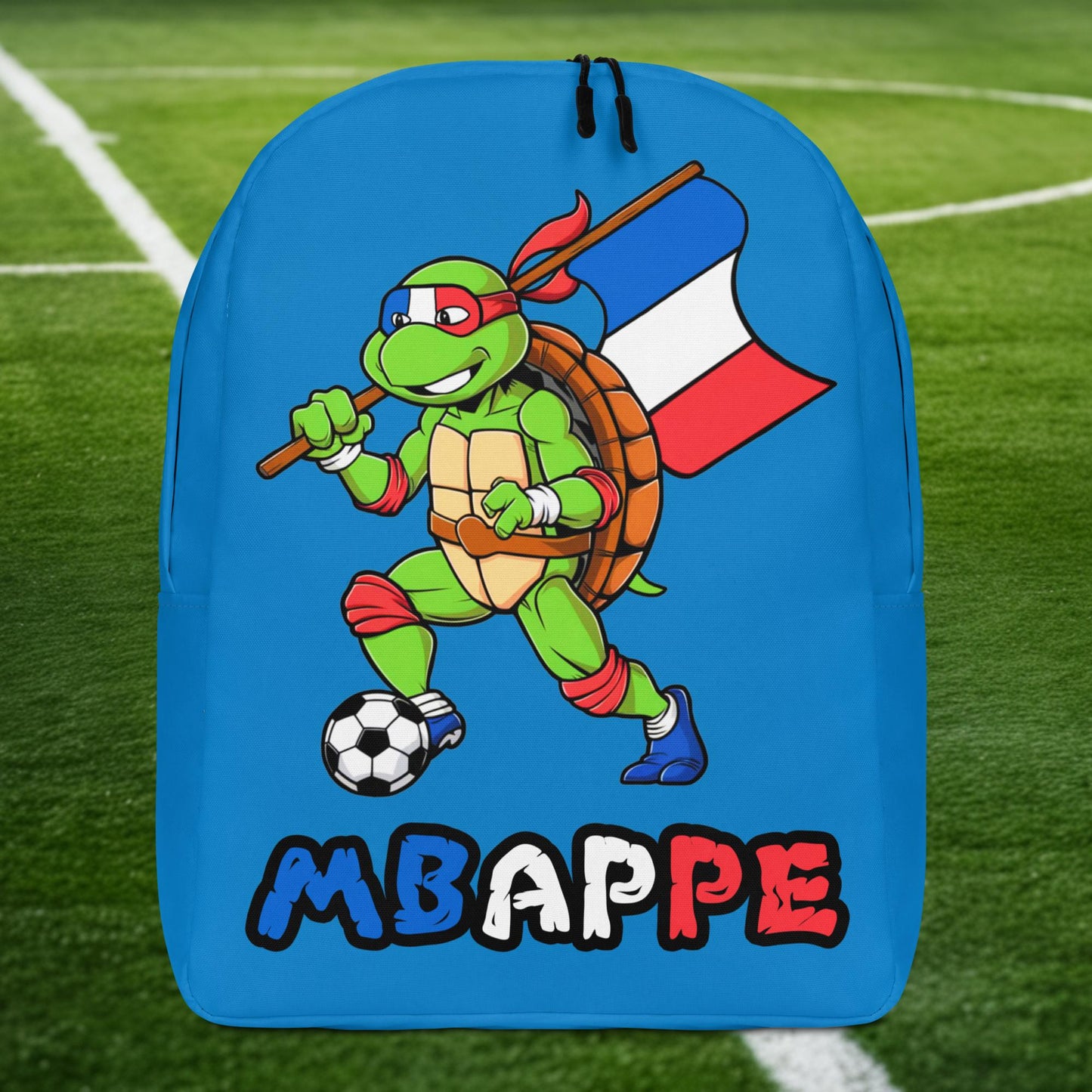 Kylian Mbappe Ninja Turtle Funny Football Euro 2024 France Soccer Backpack Default Title Bags Football Kylian Mbappe Ninja Turtles Real Madrid Next Cult Brand