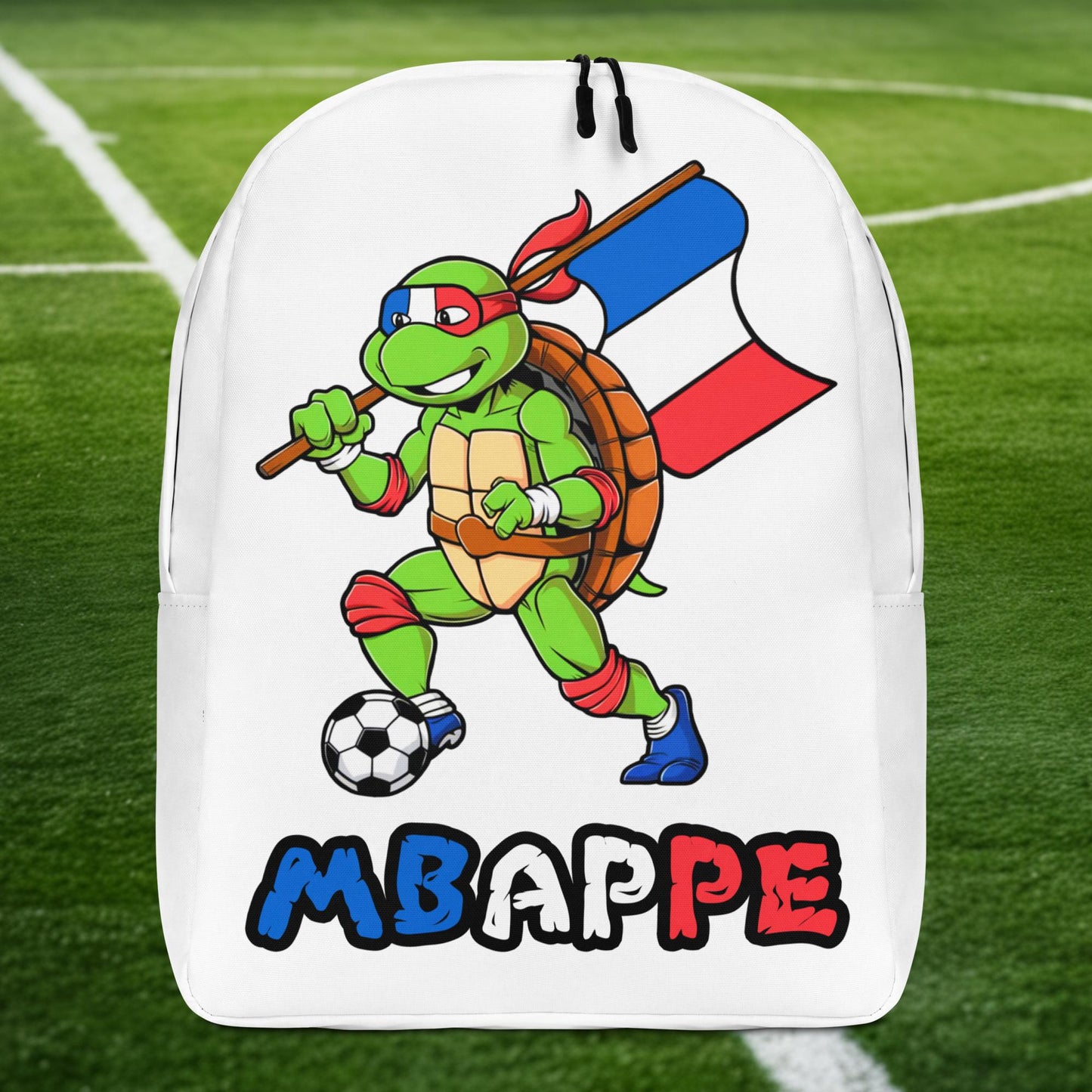 Kylian Mbappe Ninja Turtle Funny Football Euro 2024 France Soccer Backpack Default Title Bags Football Kylian Mbappe Ninja Turtles Real Madrid Next Cult Brand