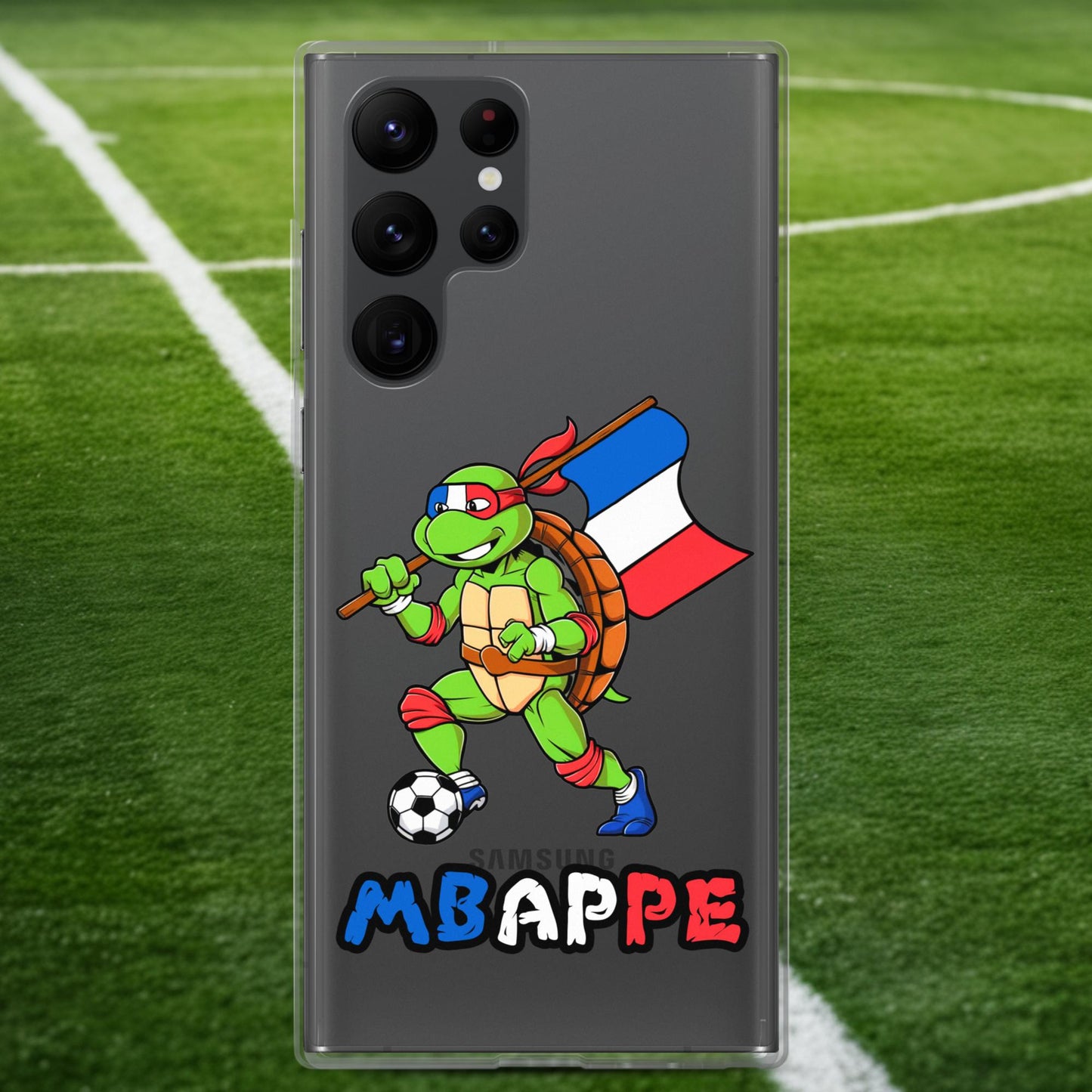 Kylian Mbappe Ninja Turtle Funny Football Euro 2024 France Soccer Clear Case for Samsung Samsung Galaxy S22 Ultra Mobile Phone Cases Football Kylian Mbappe Ninja Turtles Real Madrid Next Cult Brand