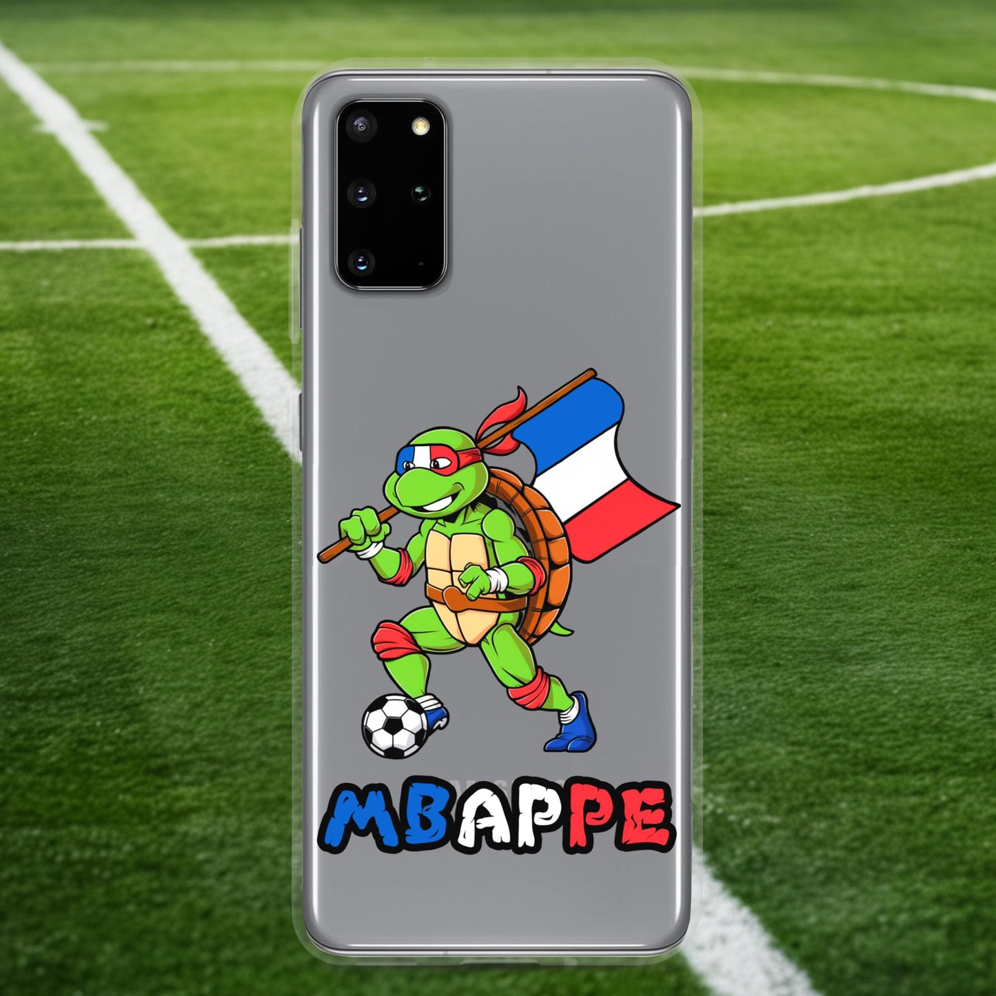 Kylian Mbappe Ninja Turtle Funny Football Euro 2024 France Soccer Clear Case for Samsung Samsung Galaxy S20 Plus Mobile Phone Cases Football Kylian Mbappe Ninja Turtles Real Madrid Next Cult Brand