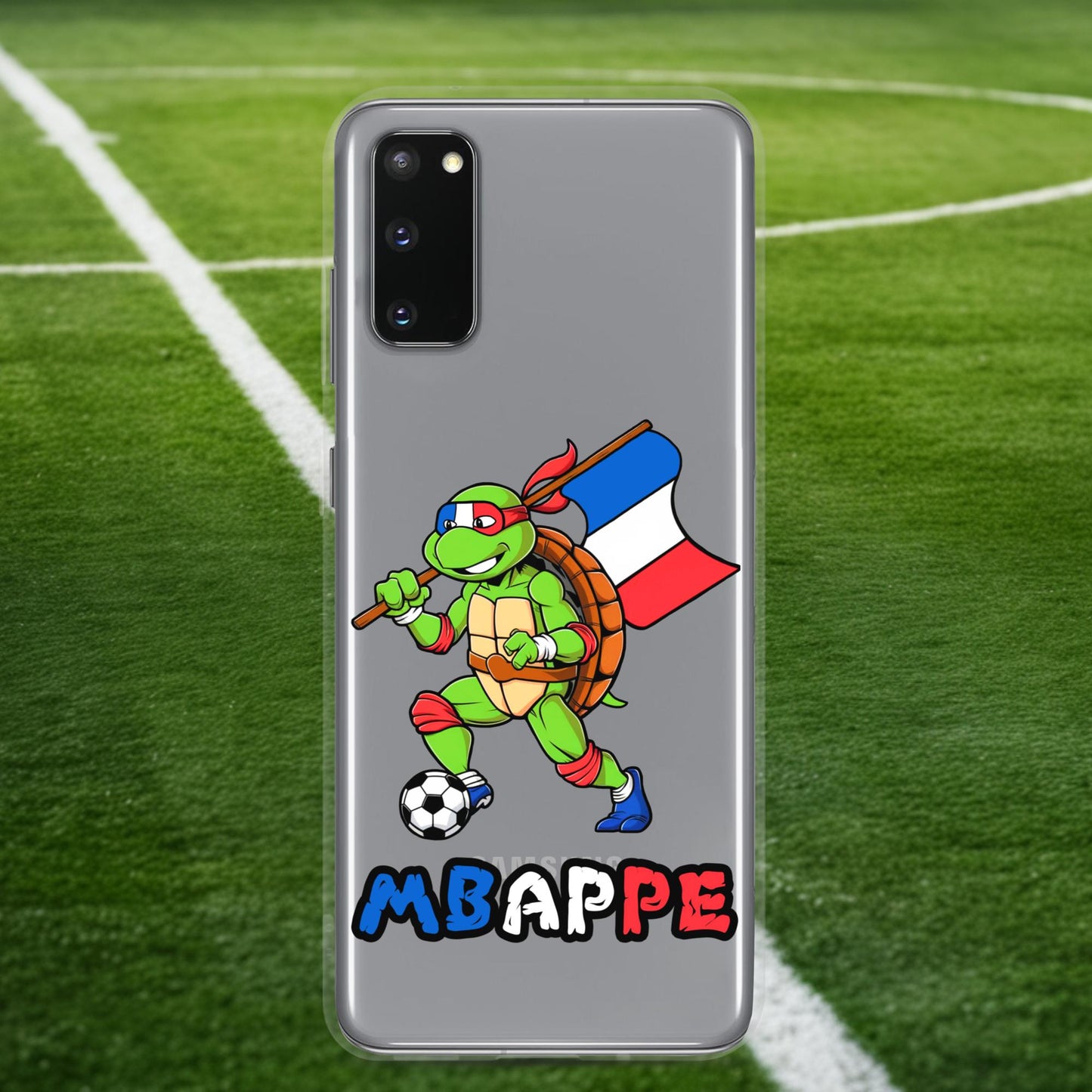 Kylian Mbappe Ninja Turtle Funny Football Euro 2024 France Soccer Clear Case for Samsung Samsung Galaxy S20 Mobile Phone Cases Football Kylian Mbappe Ninja Turtles Real Madrid Next Cult Brand
