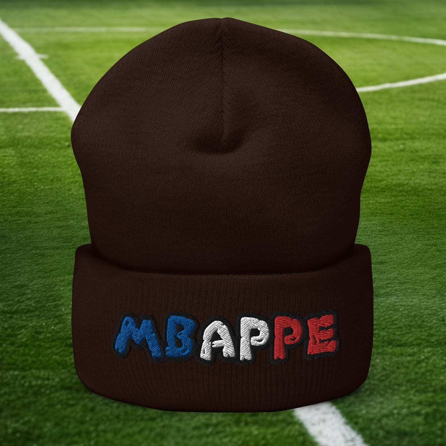 Kylian Mbappe Ninja Turtle Funny Football Euro 2024 France Soccer Cuffed Beanie Brown Hats Football Kylian Mbappe Ninja Turtles Real Madrid Next Cult Brand