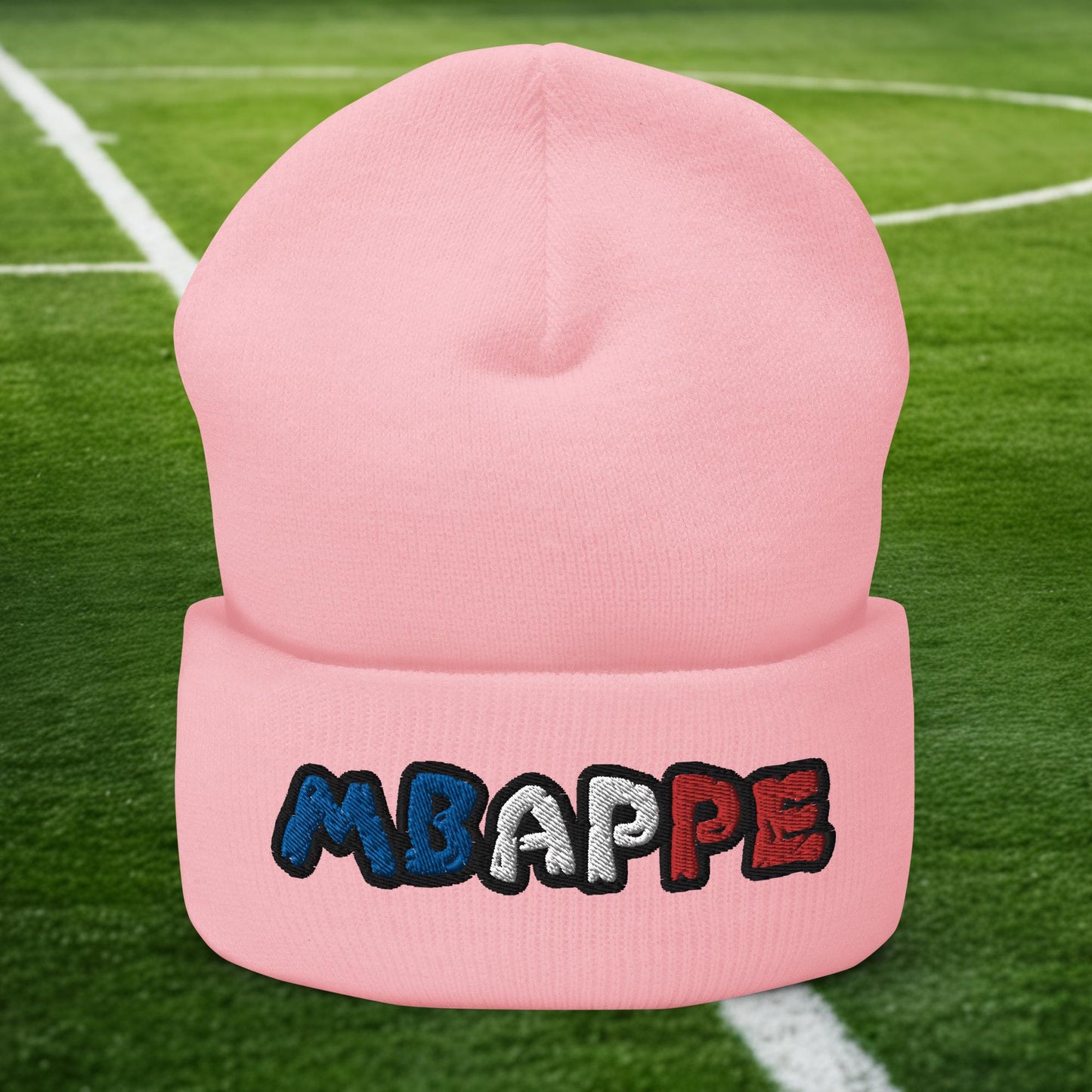 Kylian Mbappe Ninja Turtle Funny Football Euro 2024 France Soccer Cuffed Beanie Baby Pink Hats Football Kylian Mbappe Ninja Turtles Real Madrid Next Cult Brand