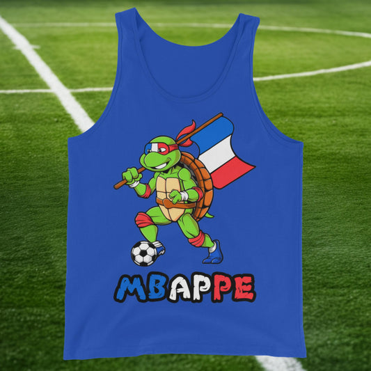 Kylian Mbappe Ninja Turtle Funny Football Euro 2024 France Soccer Tank Top True Royal Tank Tops Football Kylian Mbappe Ninja Turtles Real Madrid Next Cult Brand