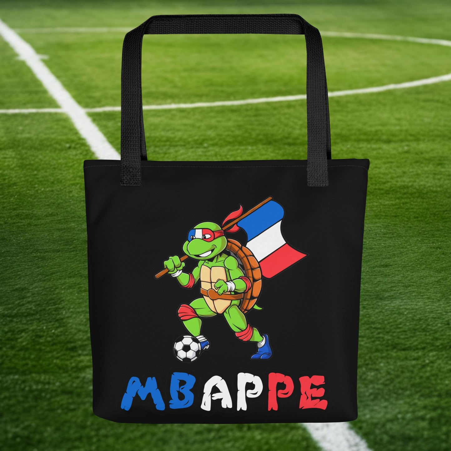 Kylian Mbappe Ninja Turtle Funny Football Euro 2024 France Soccer Tote bag Default Title Bags Football Kylian Mbappe Ninja Turtles Real Madrid Next Cult Brand
