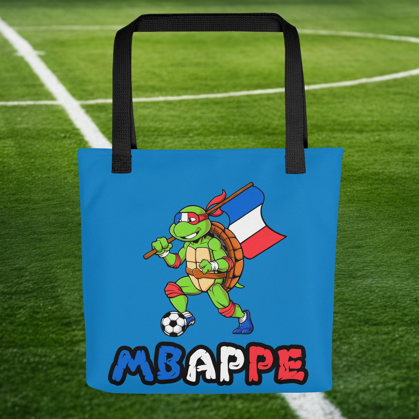 Kylian Mbappe Ninja Turtle Funny Football Euro 2024 France Soccer Tote bag Default Title Bags Football Kylian Mbappe Ninja Turtles Real Madrid Next Cult Brand