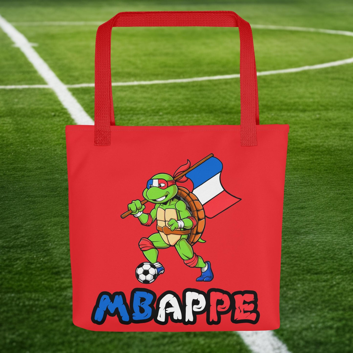 Kylian Mbappe Ninja Turtle Funny Football Euro 2024 France Soccer Tote bag Default Title Bags Football Kylian Mbappe Ninja Turtles Real Madrid Next Cult Brand