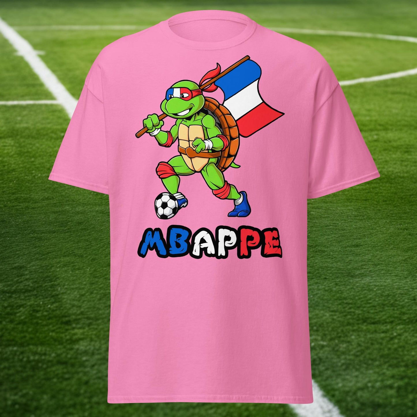 Kylian Mbappe Ninja Turtle Funny Football Euro 2024 France Soccer Unisex tee Azalea T-shirts Football Kylian Mbappe Ninja Turtles Real Madrid Next Cult Brand