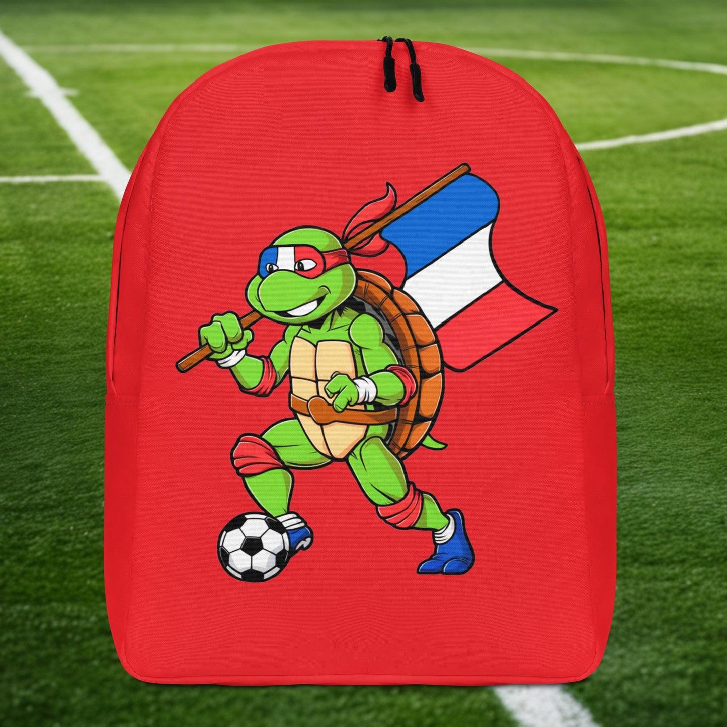 Kylian Mbappe Ninja Turtle Funny Soccer Euro 2024 France Football Backpack Default Title Bags Football Kylian Mbappe Ninja Turtles Real Madrid Next Cult Brand