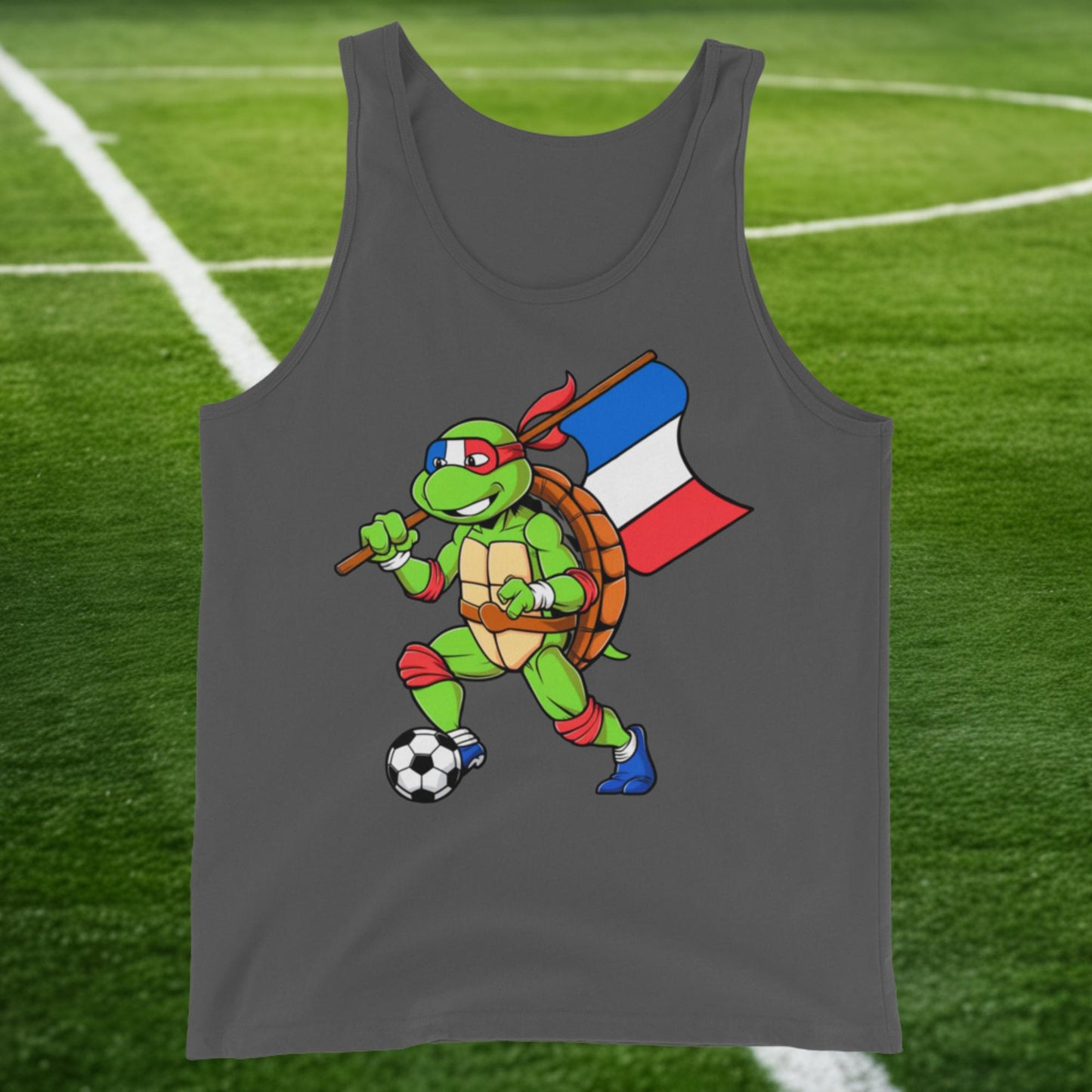 Kylian Mbappe Ninja Turtle Funny Soccer Euro 2024 France Football Tank Top Asphalt Tank Tops Football Kylian Mbappe Ninja Turtles Real Madrid Next Cult Brand