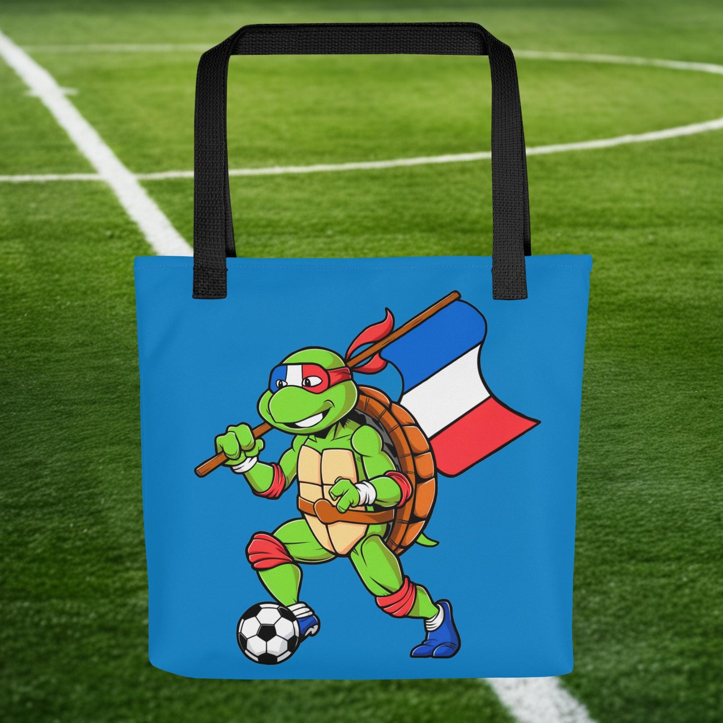 Kylian Mbappe Ninja Turtle Funny Soccer Euro 2024 France Football Tote bag Default Title Bags Football Kylian Mbappe Ninja Turtles Real Madrid Next Cult Brand