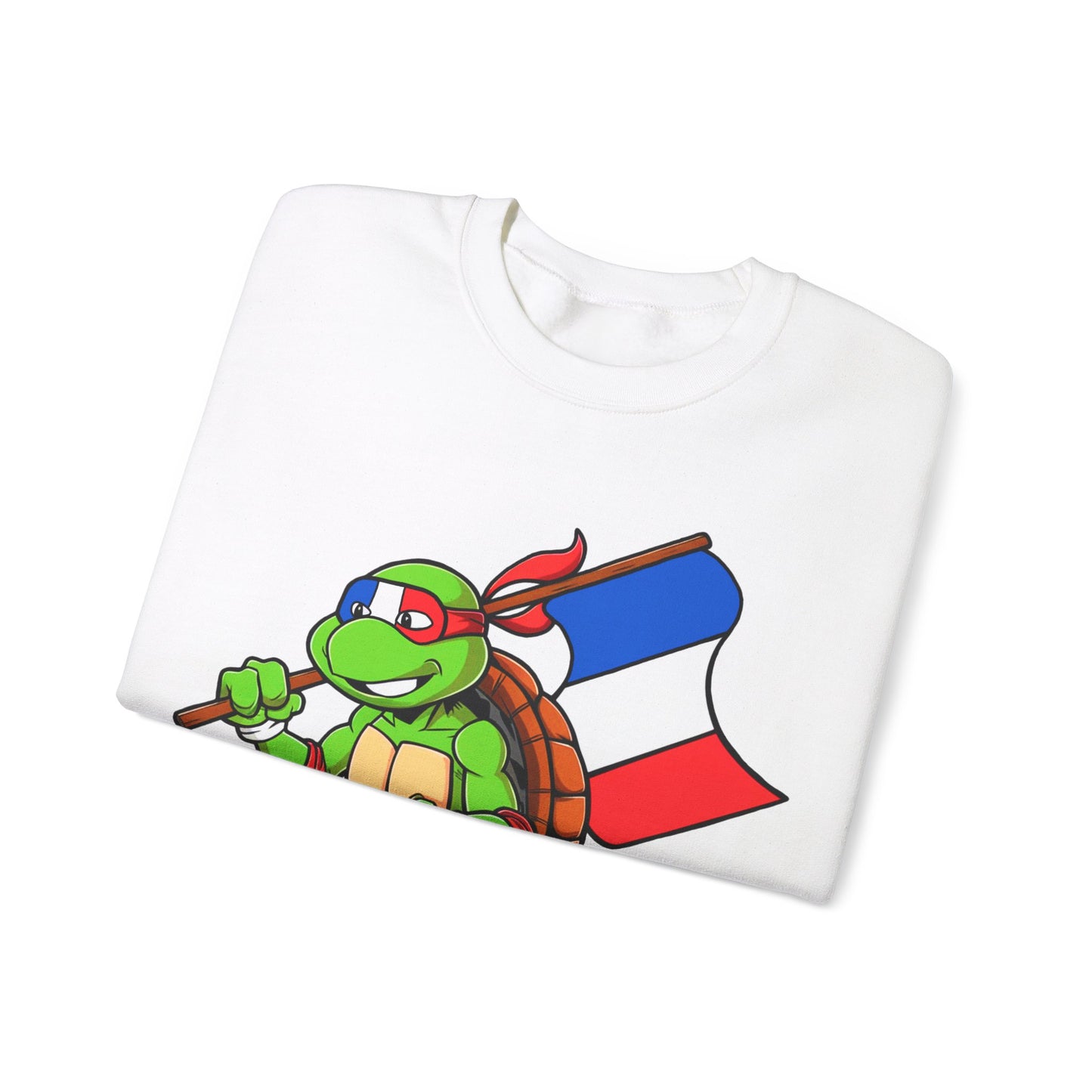 Kylian Mbappe Ninja Turtle Funny Soccer Euro 2024 France Football Unisex Heavy Blend Crewneck Sweatshirt Sweatshirts Football Kylian Mbappe Ninja Turtles Real Madrid Printify