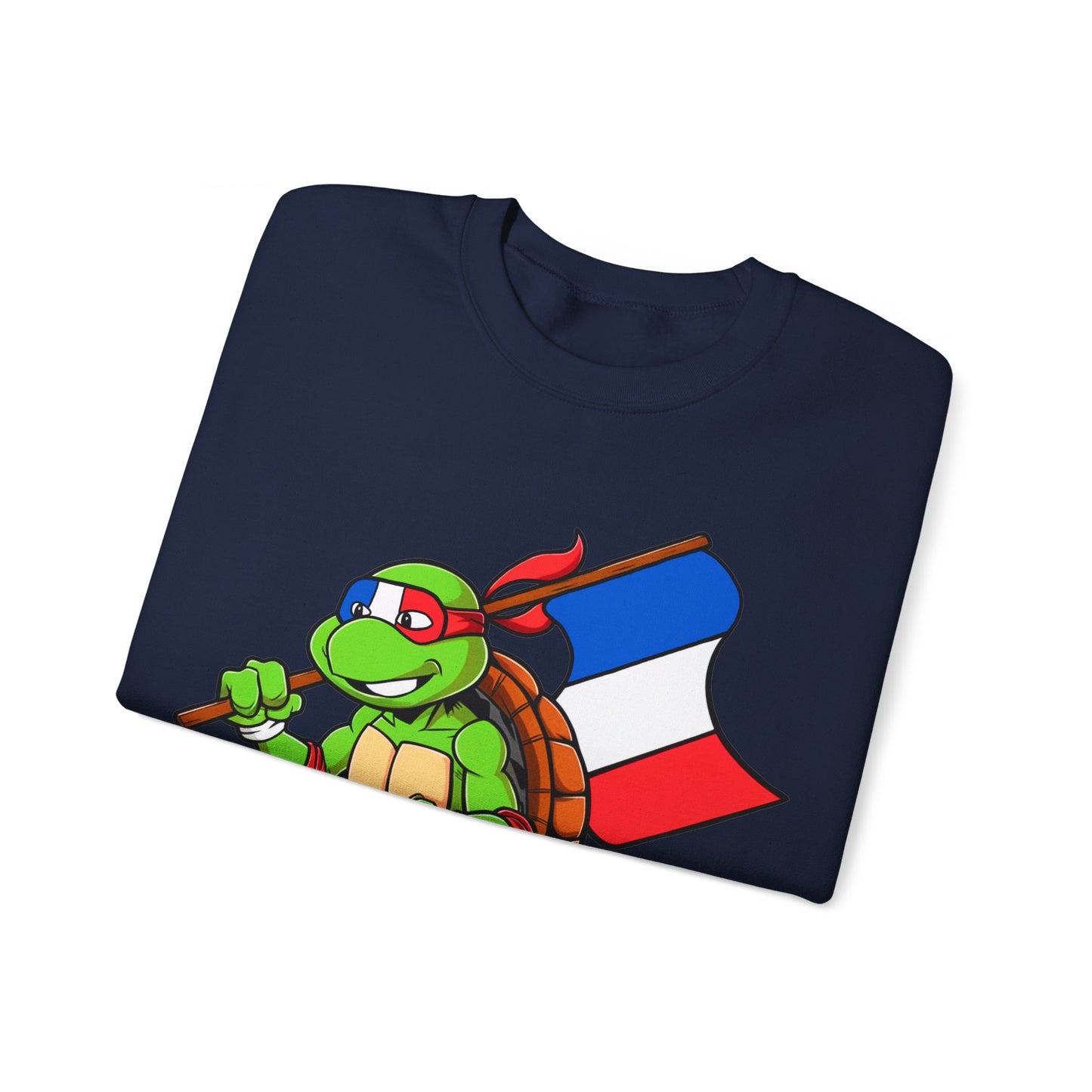 Kylian Mbappe Ninja Turtle Funny Soccer Euro 2024 France Football Unisex Heavy Blend Crewneck Sweatshirt Sweatshirts Football Kylian Mbappe Ninja Turtles Real Madrid Printify