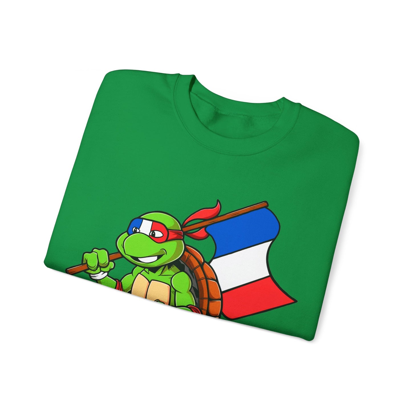 Kylian Mbappe Ninja Turtle Funny Soccer Euro 2024 France Football Unisex Heavy Blend Crewneck Sweatshirt Sweatshirts Football Kylian Mbappe Ninja Turtles Real Madrid Printify