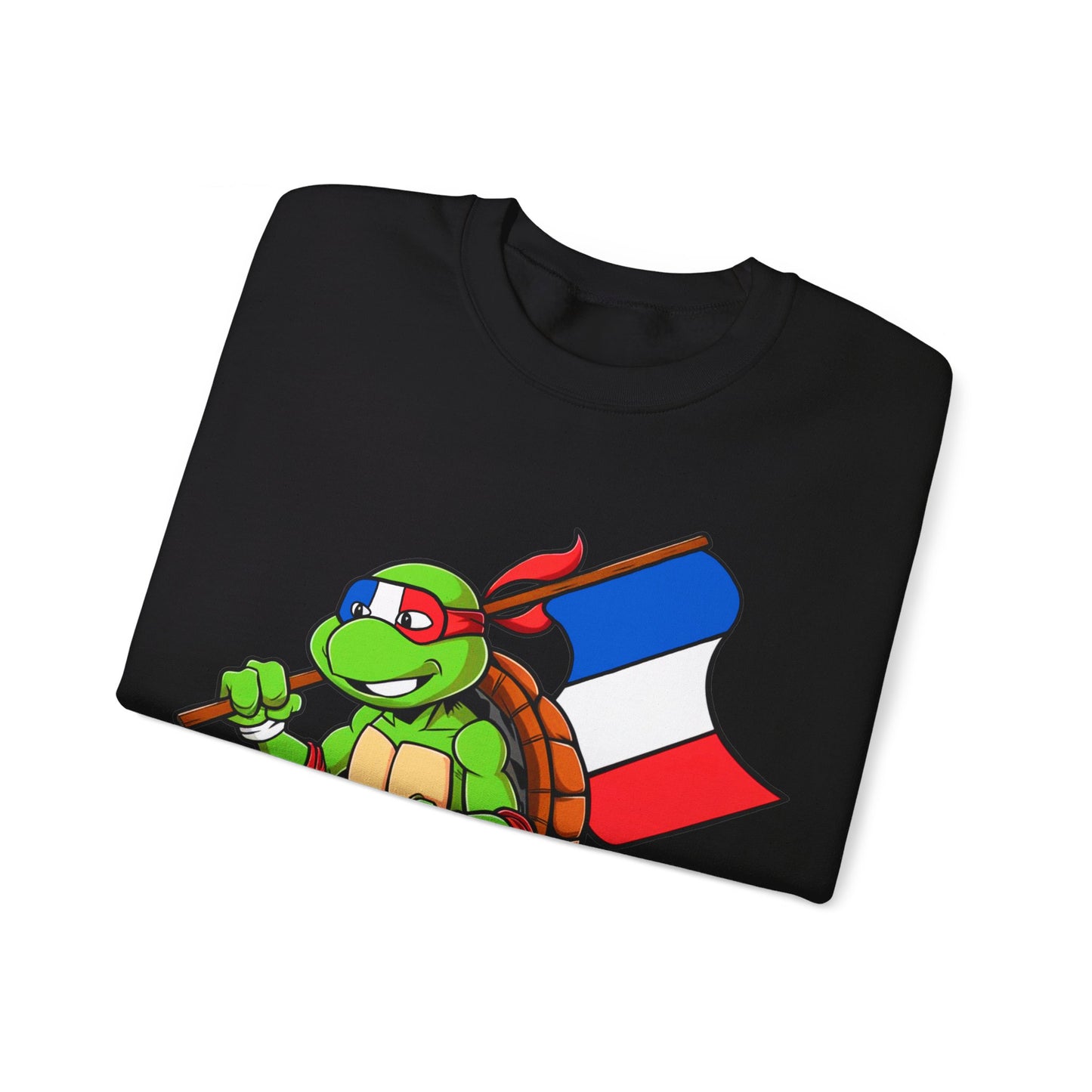 Kylian Mbappe Ninja Turtle Funny Soccer Euro 2024 France Football Unisex Heavy Blend Crewneck Sweatshirt Sweatshirts Football Kylian Mbappe Ninja Turtles Real Madrid Printify