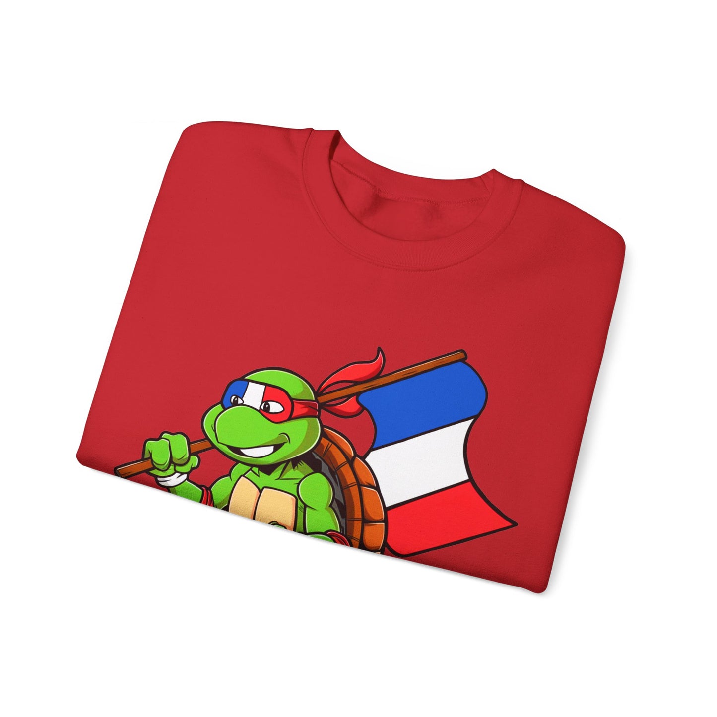 Kylian Mbappe Ninja Turtle Funny Soccer Euro 2024 France Football Unisex Heavy Blend Crewneck Sweatshirt Sweatshirts Football Kylian Mbappe Ninja Turtles Real Madrid Printify