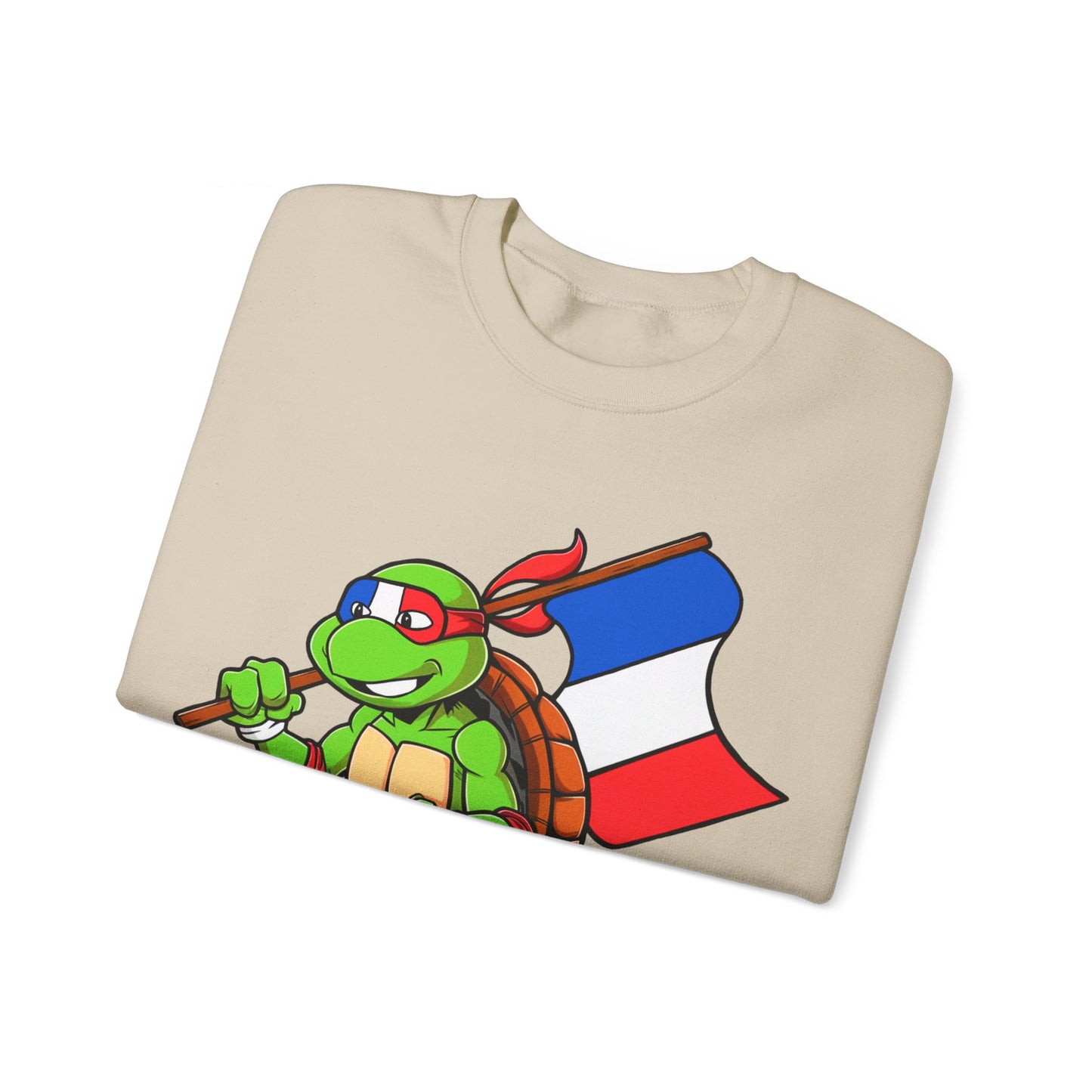 Kylian Mbappe Ninja Turtle Funny Soccer Euro 2024 France Football Unisex Heavy Blend Crewneck Sweatshirt Sweatshirts Football Kylian Mbappe Ninja Turtles Real Madrid Printify