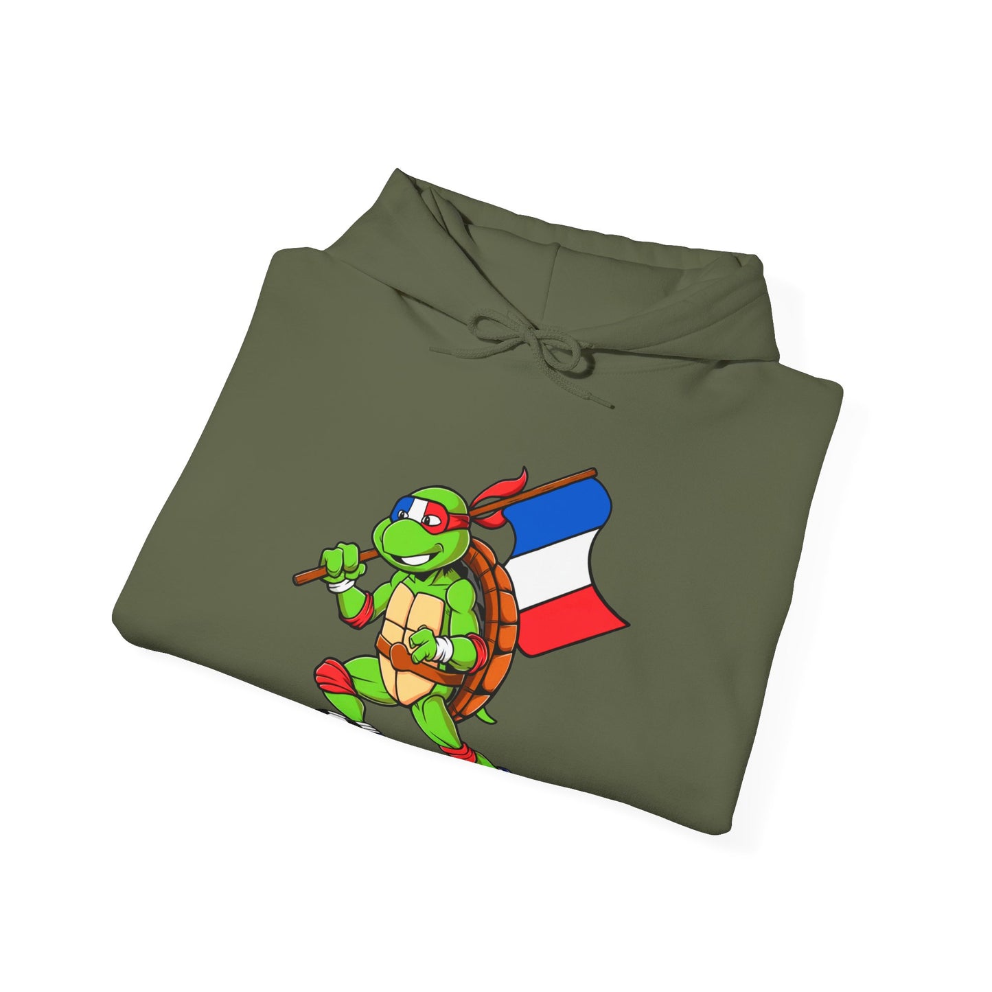 Kylian Mbappe Ninja Turtle Funny Soccer Euro 2024 France Football Unisex Heavy Blend Hooded Sweatshirt Hoodies Football Kylian Mbappe Ninja Turtles Real Madrid Printify